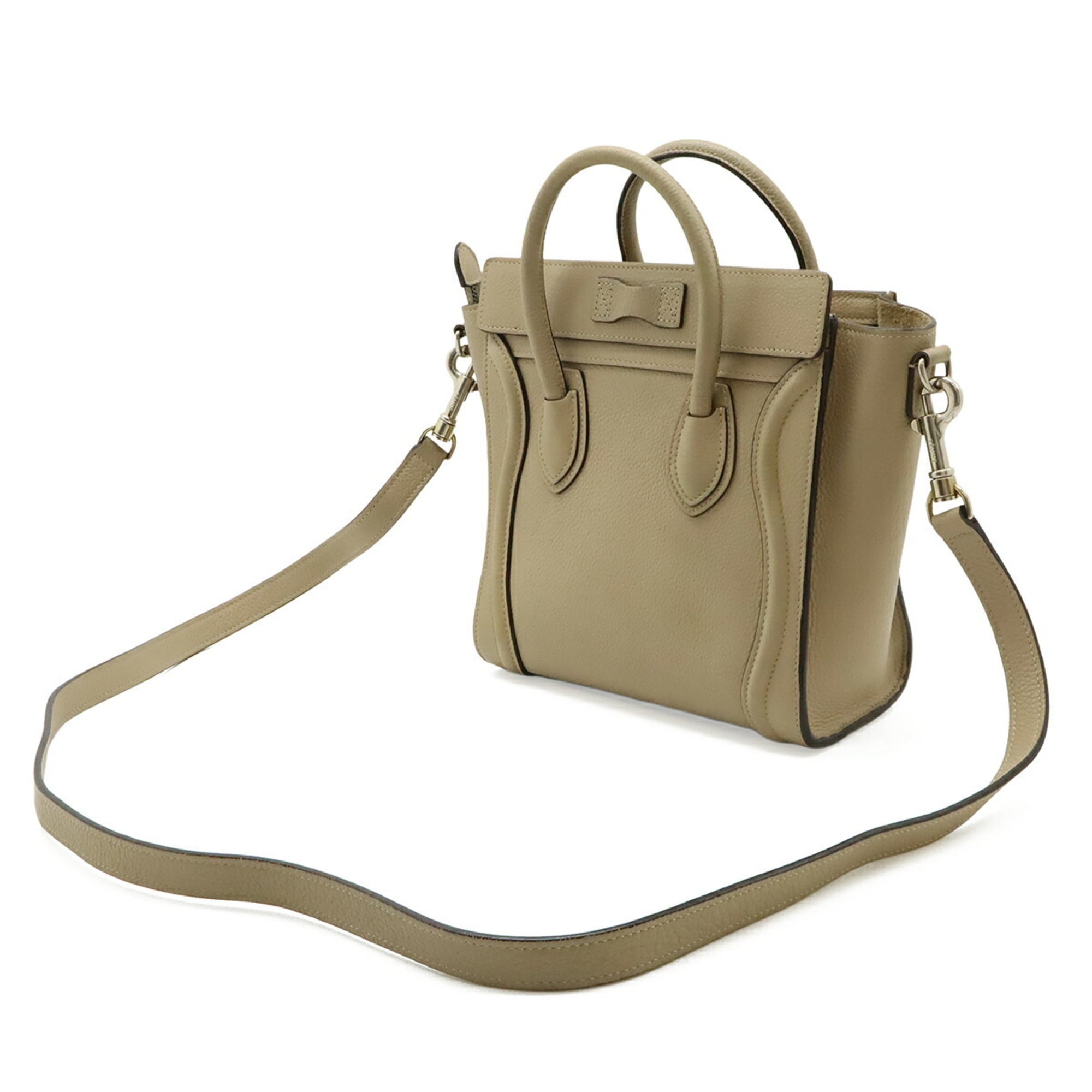 Celine Beige Leather Handbag Shoulder Bag (Pre-Owned)