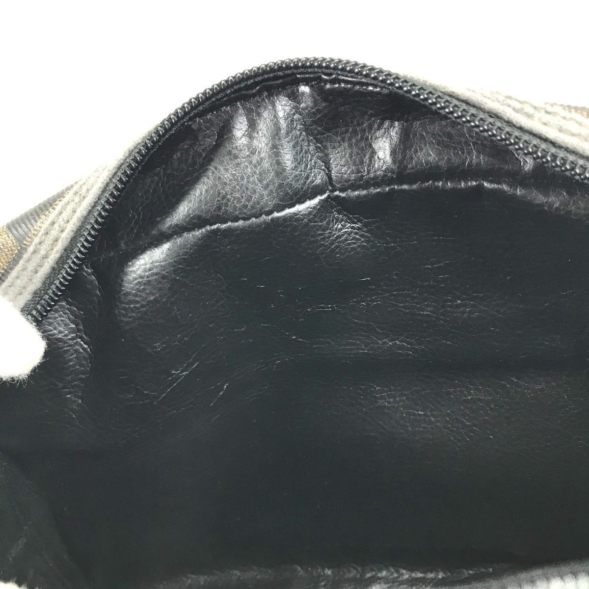 Fendi Pequin Black Khaki Pvc Leather Shoulder Bag (Pre-Owned)