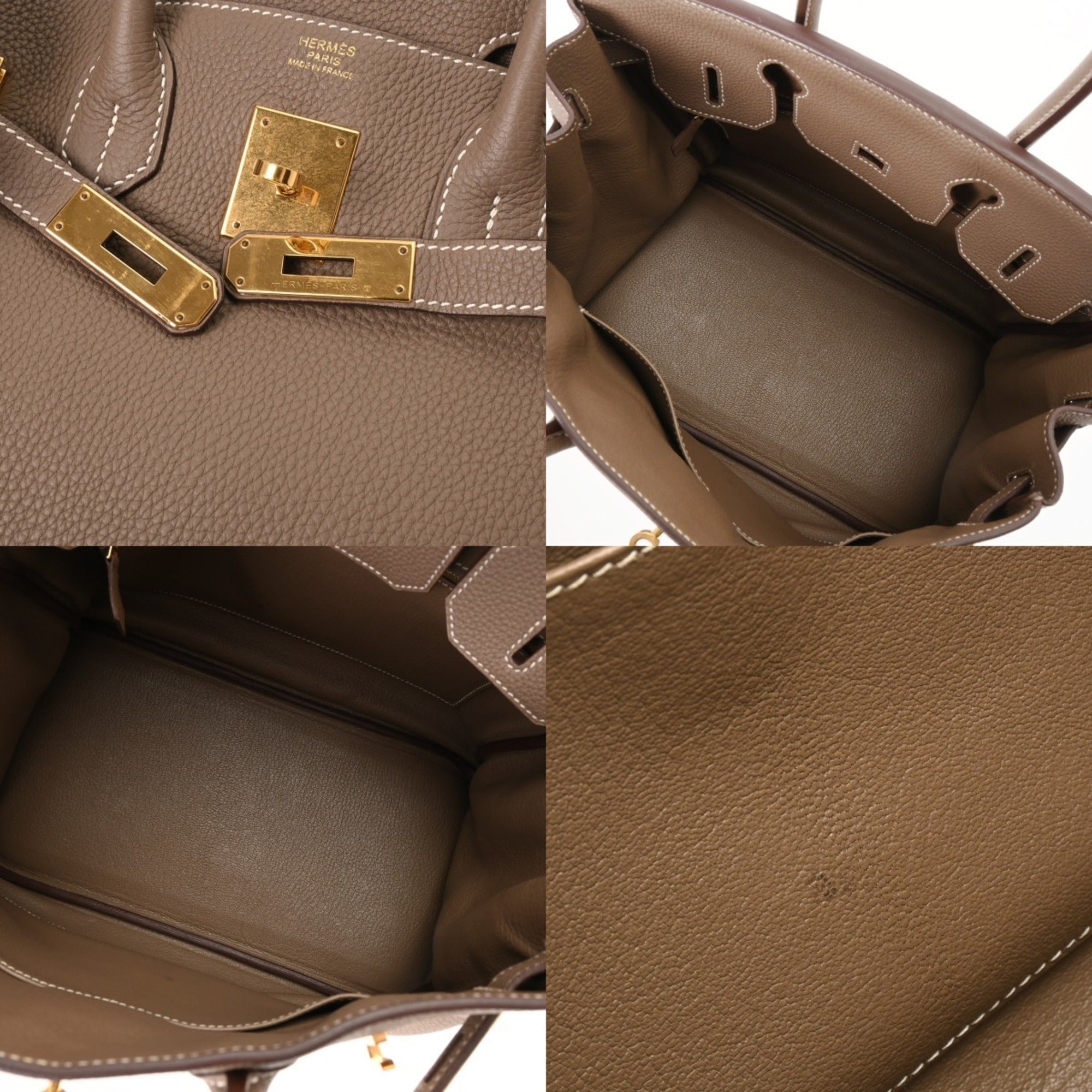Hermes Birkin Etoupe Gray Togo Leather Handbag (Pre-Owned)