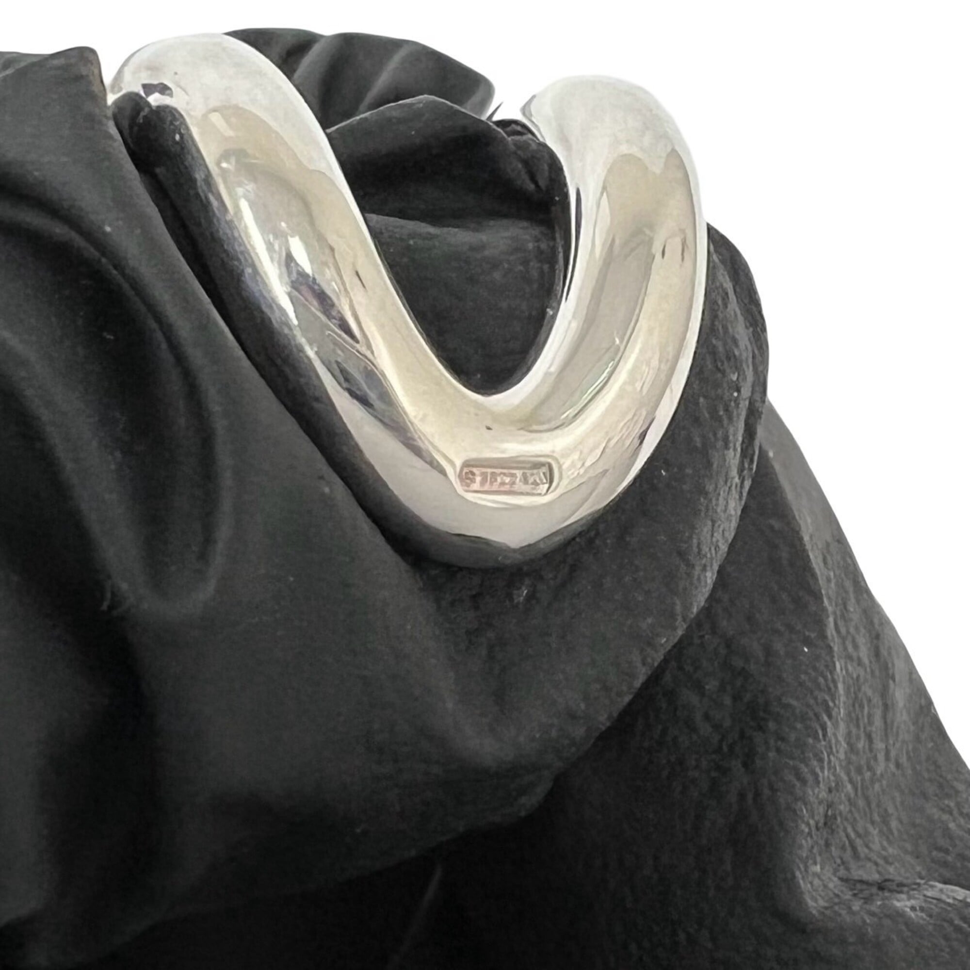 Hermes Silver Silver 925 Band Ring (Pre-Owned)