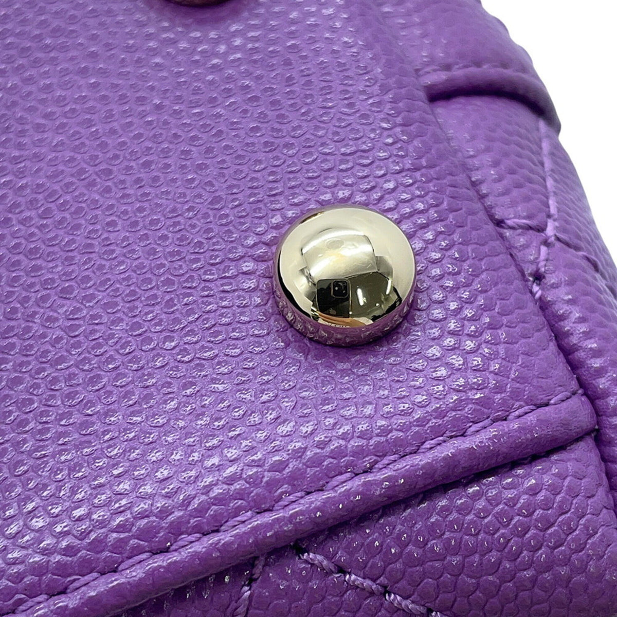Chanel Matelasse Purple Grained Calfskin Handbag (Pre-Owned)