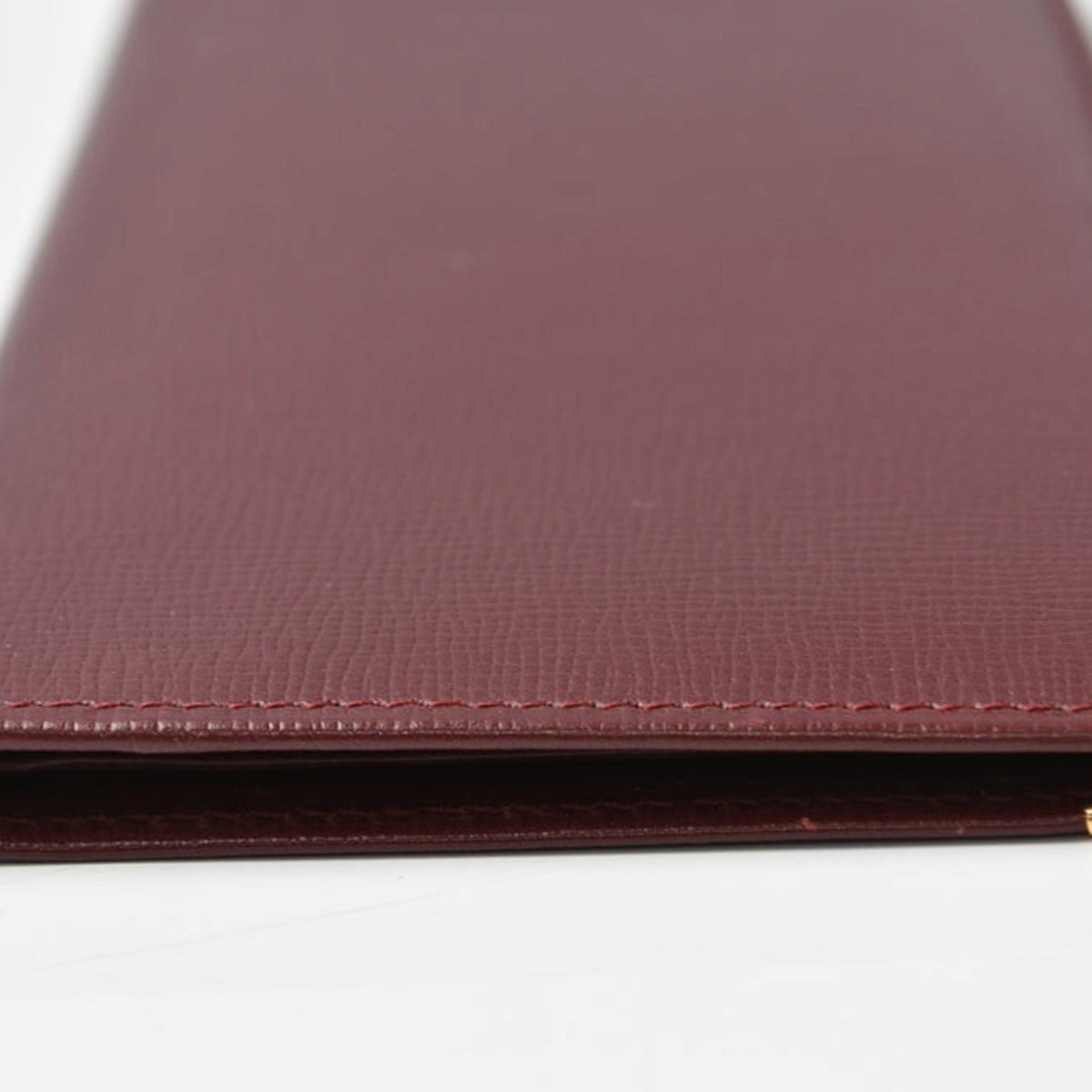 Cartier Bordeaux Leather Long Wallet (Bi-Fold) (Pre-Owned)