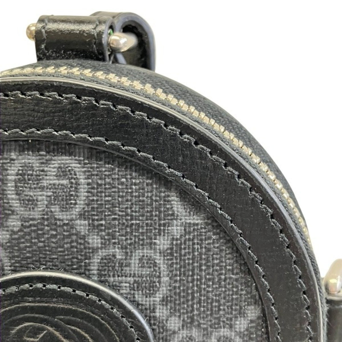 Gucci Black Canvas Leather Shoulder Bag (Pre-Owned)
