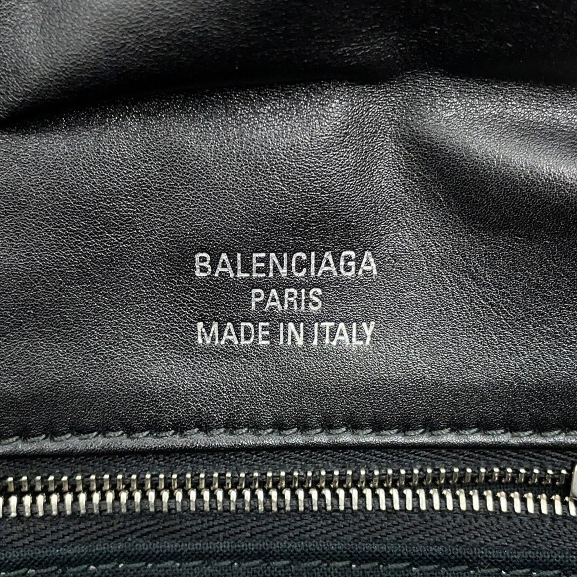 Balenciaga Black Leather Handbag Shoulder Bag (Pre-Owned)