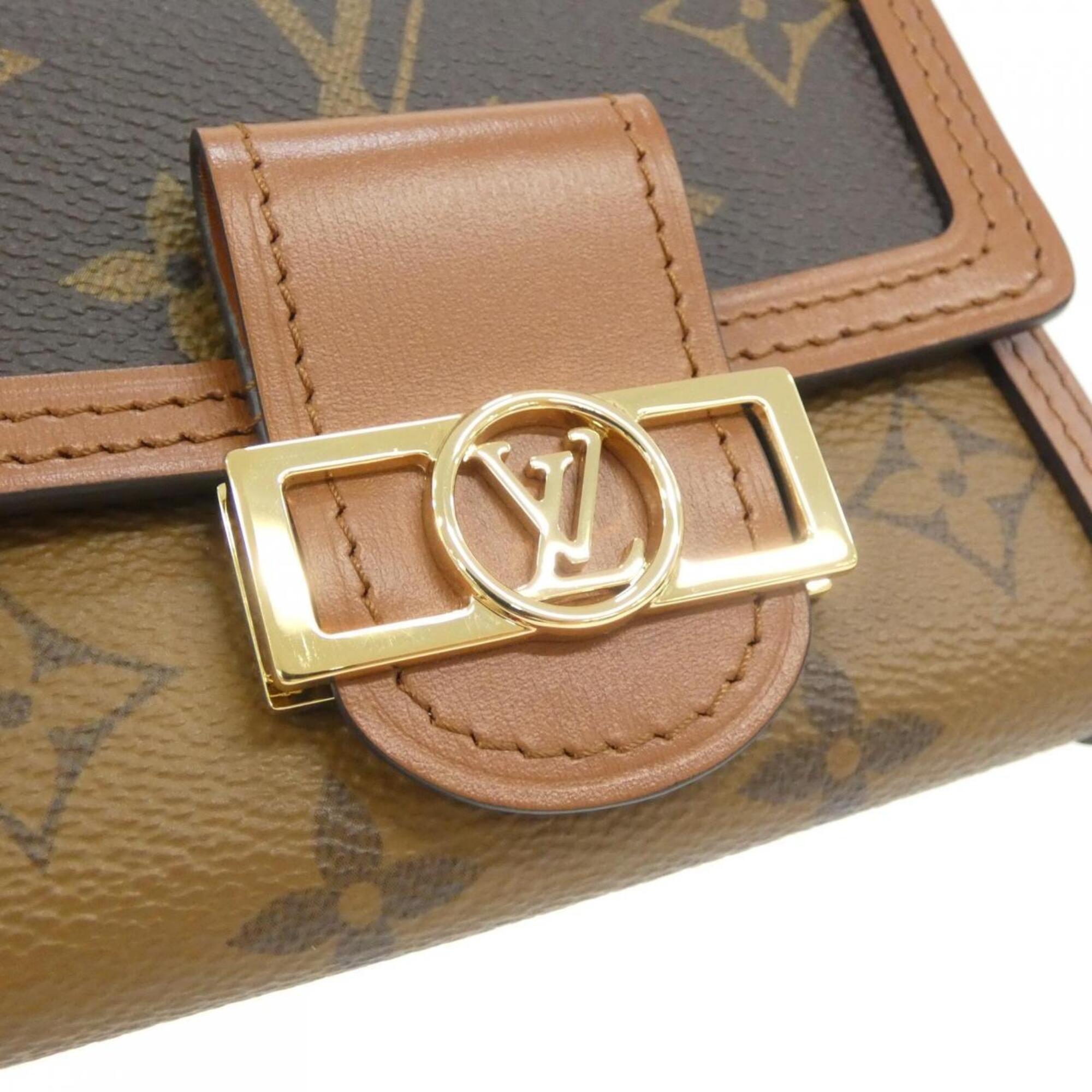 Louis Vuitton Marron Monogram Coated Canvas Wallet (Tri-Fold) (Pre-Owned)