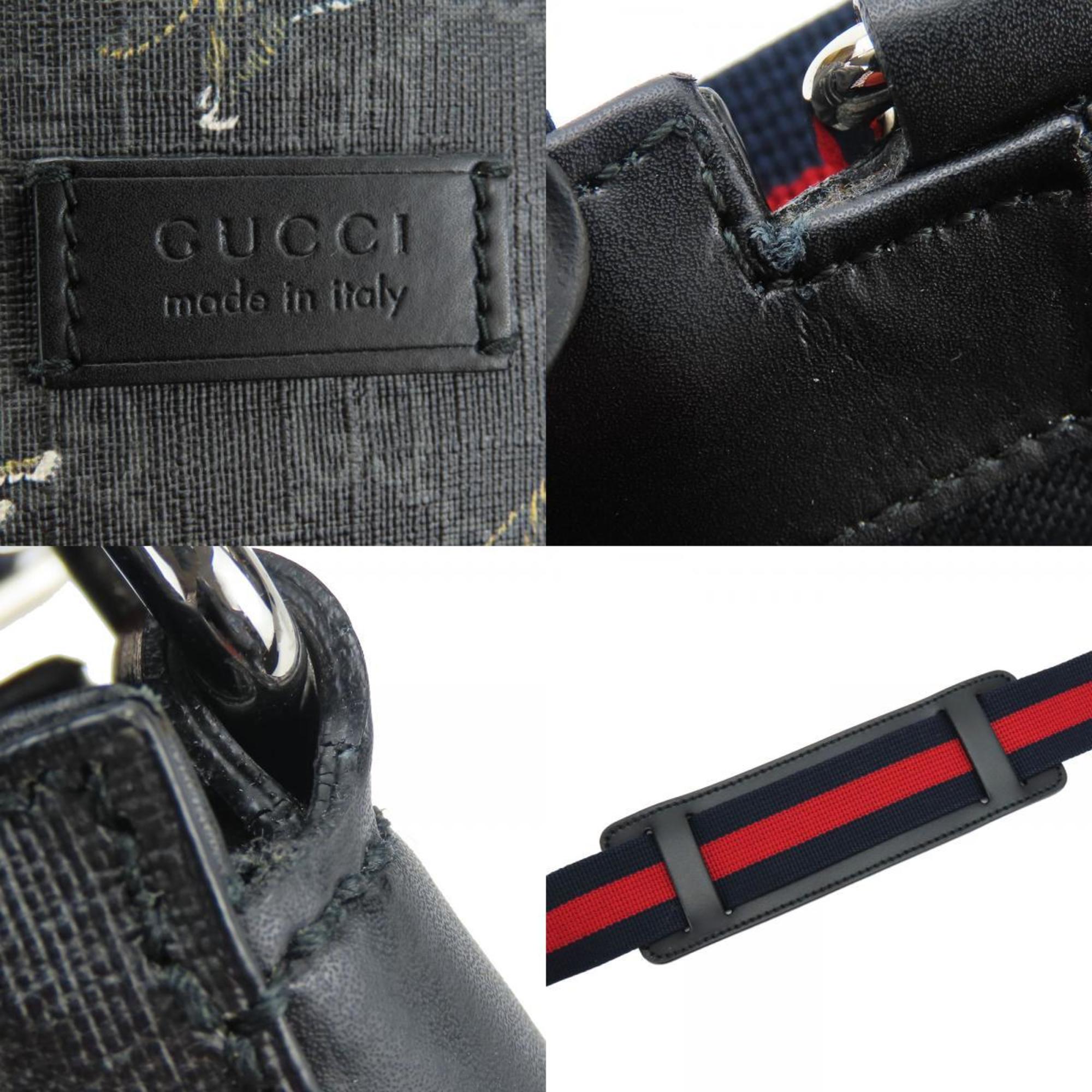 Gucci Black Gray Gg Supreme Shoulder Bag (Pre-Owned)