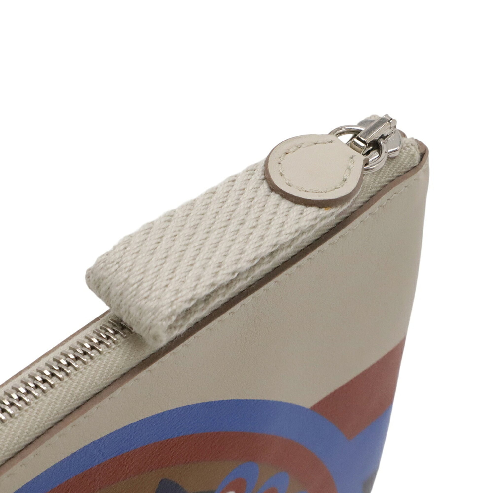 Hermes Beige Leather Clutch Bag Handbag Pouch (Pre-Owned)
