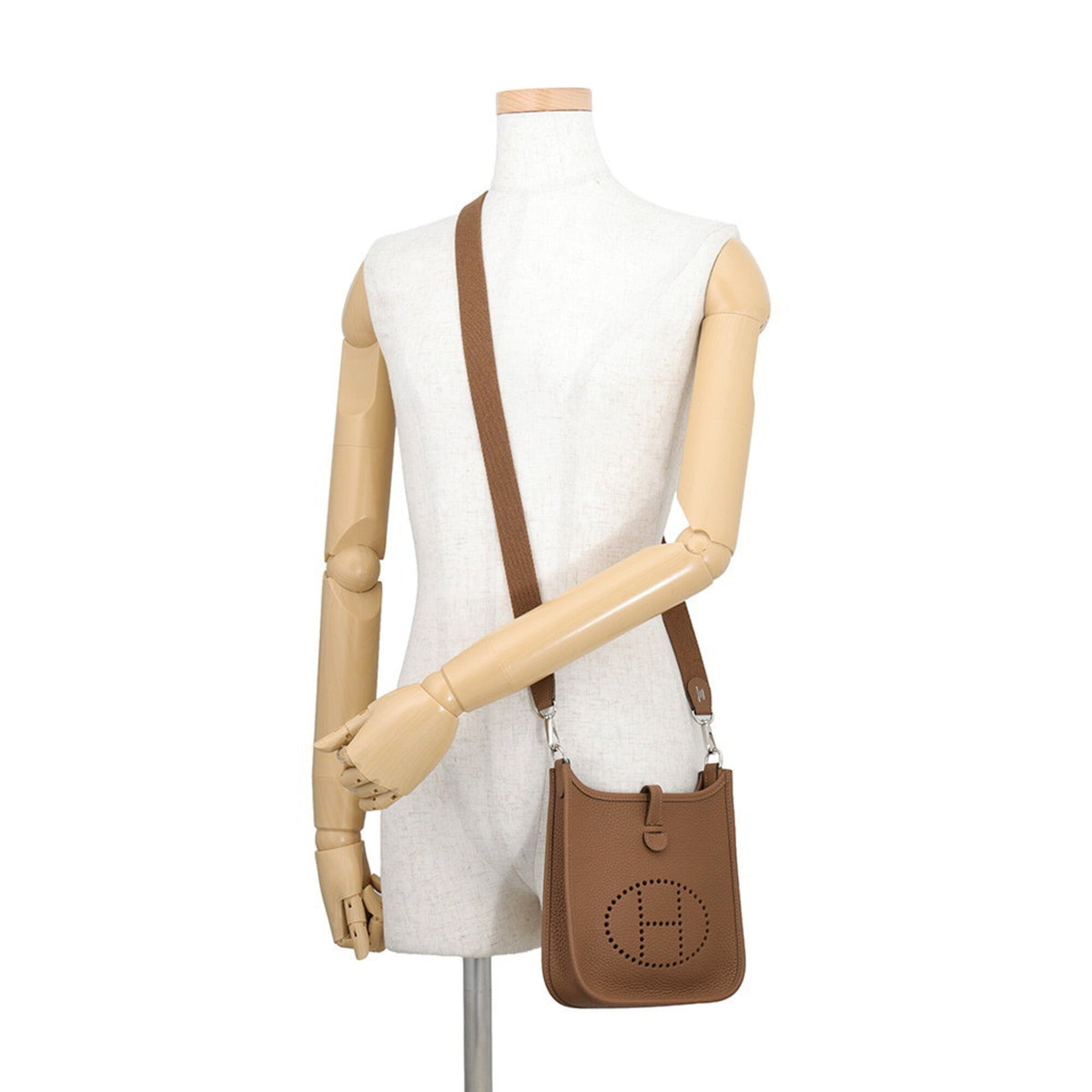 Hermes Alezan Taurillon Clemence Leather Shoulder Bag (Pre-Owned)