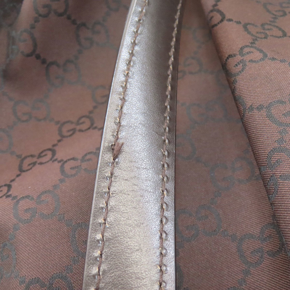 Gucci Dark Brown Nylon Tote Bag (Pre-Owned)