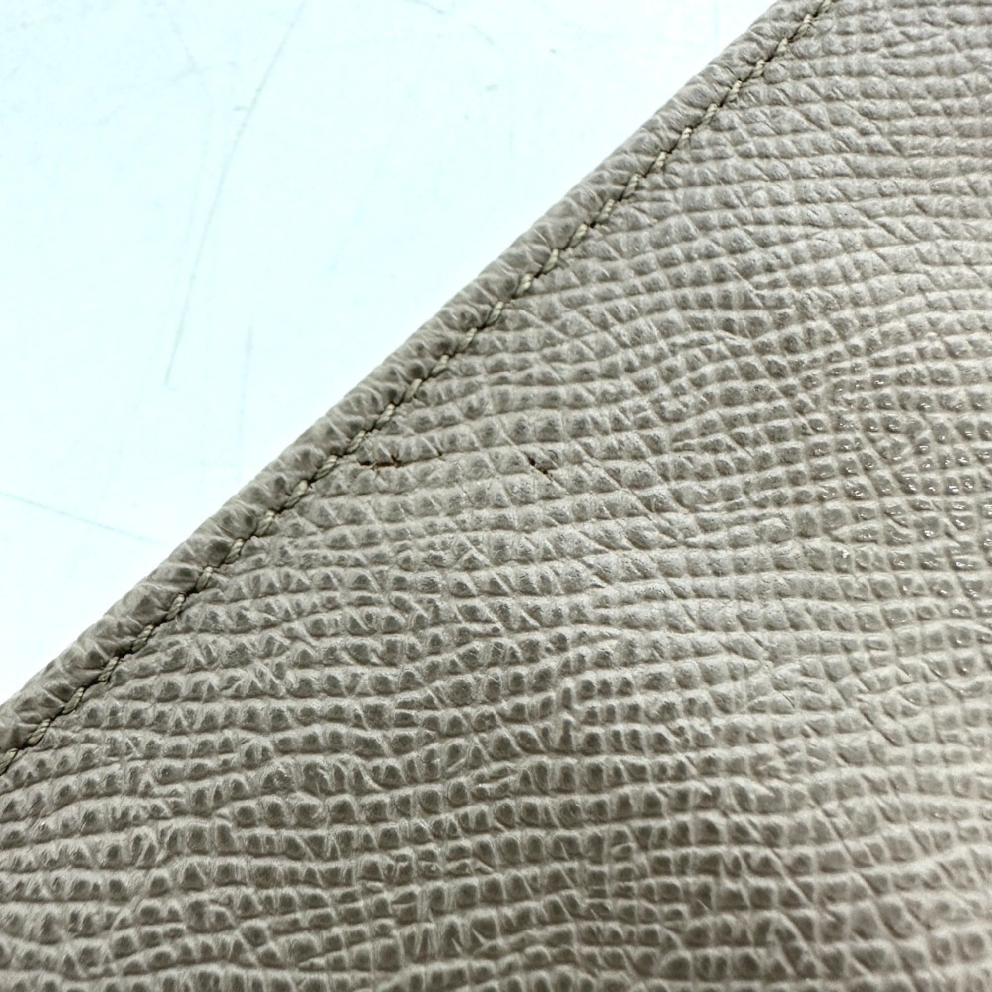 Bvlgari Gray Leather Long Wallet (Bi-Fold) (Pre-Owned)