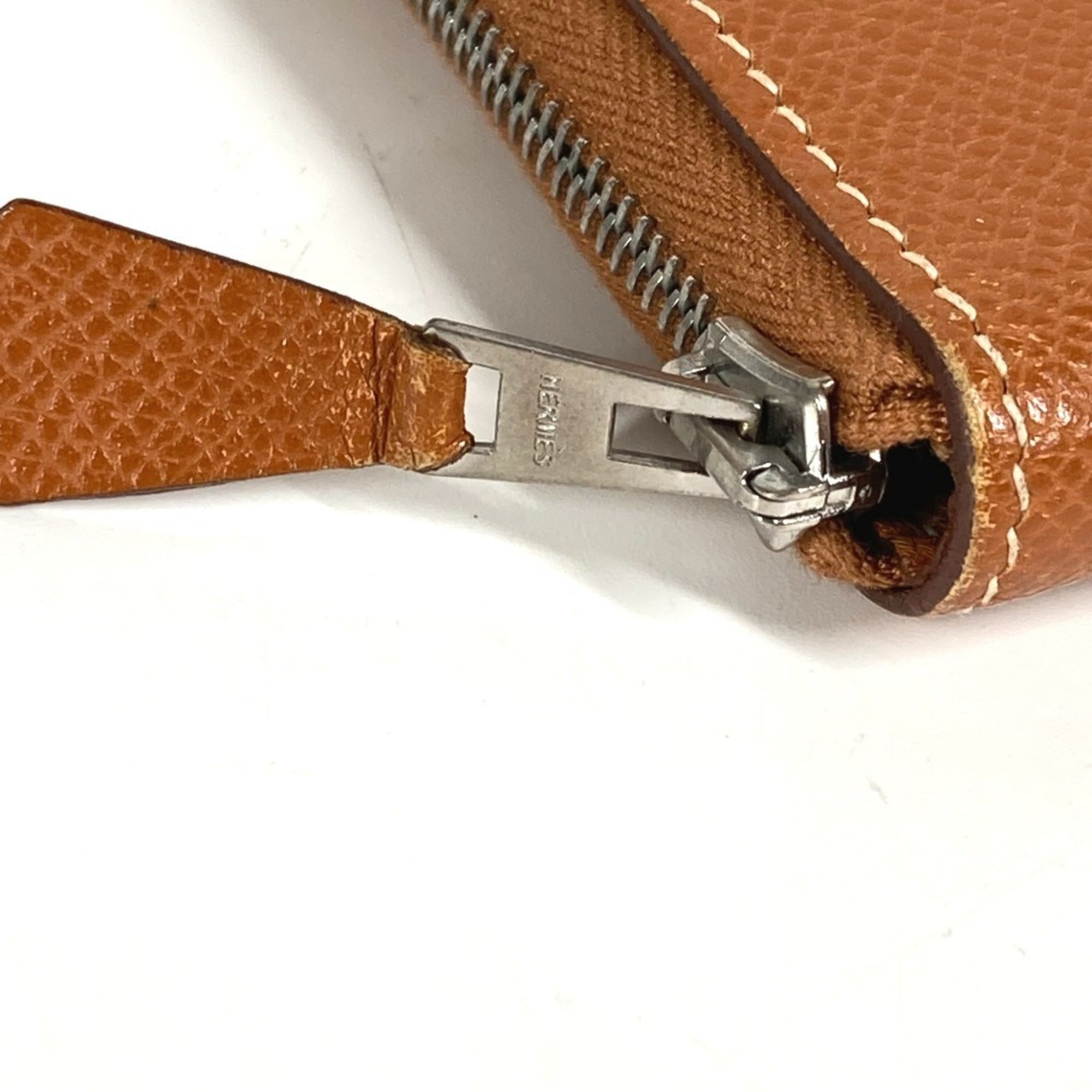Hermes Azap Gold Leather Long Wallet (Bi-Fold) (Pre-Owned)