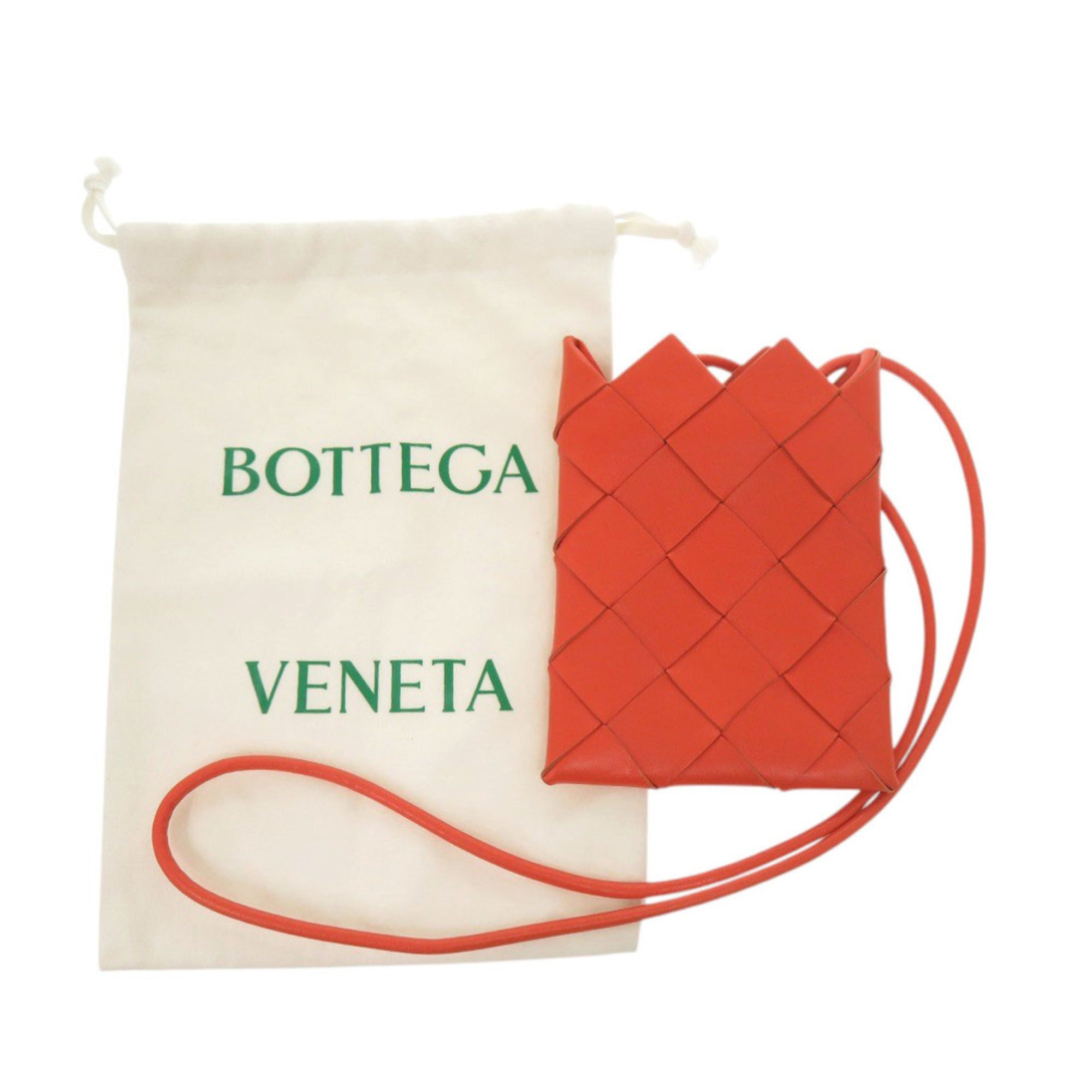 Bottega Veneta Orange Intrecciato Shoulder Bag (Pre-Owned)