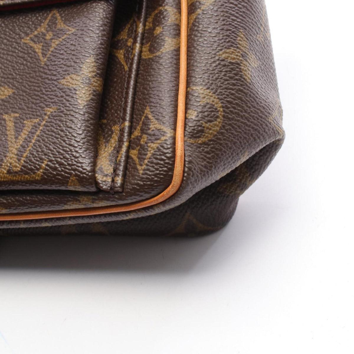 Louis Vuitton Brown Monogram Coated Canvas Leather Handbag Shoulder Bag (Pre-Owned)