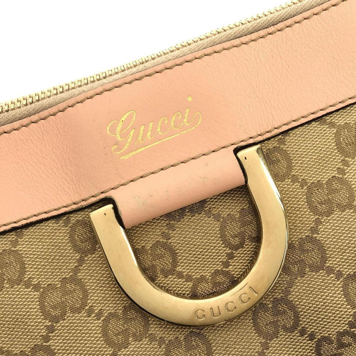Gucci Brown Pink Gg Canvas Shoulder Bag (Pre-Owned)