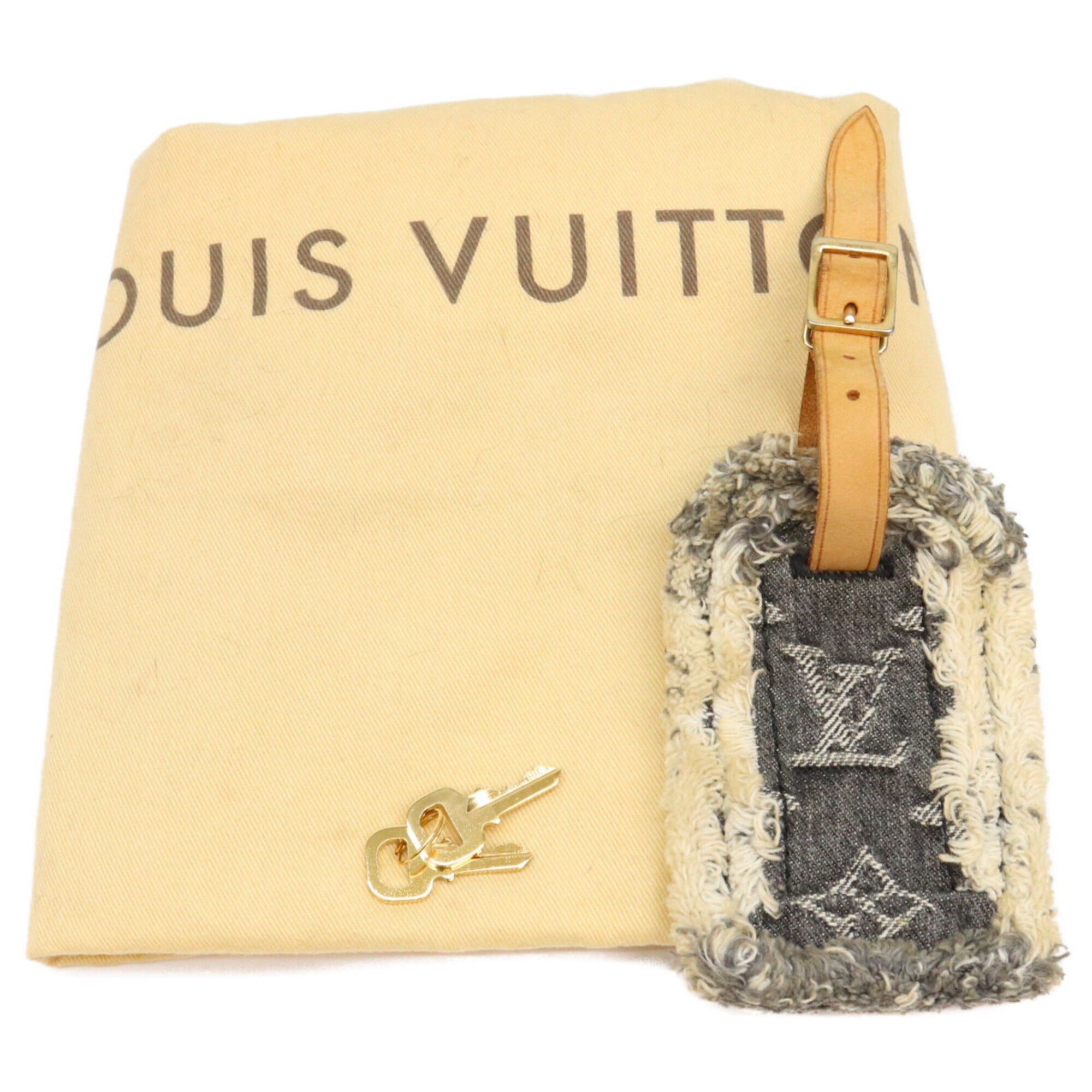 Louis Vuitton Black Brown Monogram Denim Boston Bag (Pre-Owned)