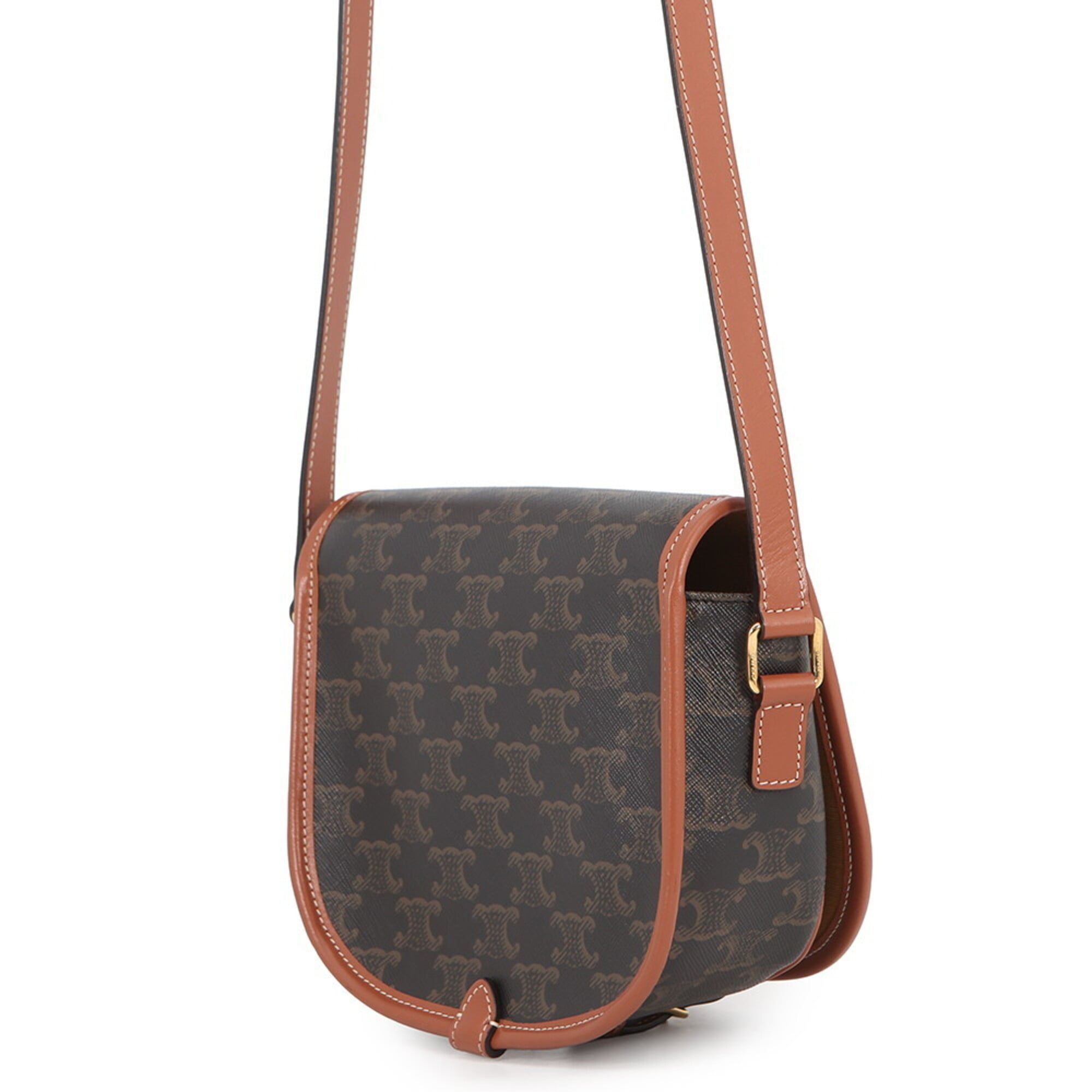 Celine Brown Pvc Leather Handbag Shoulder Bag (Pre-Owned)