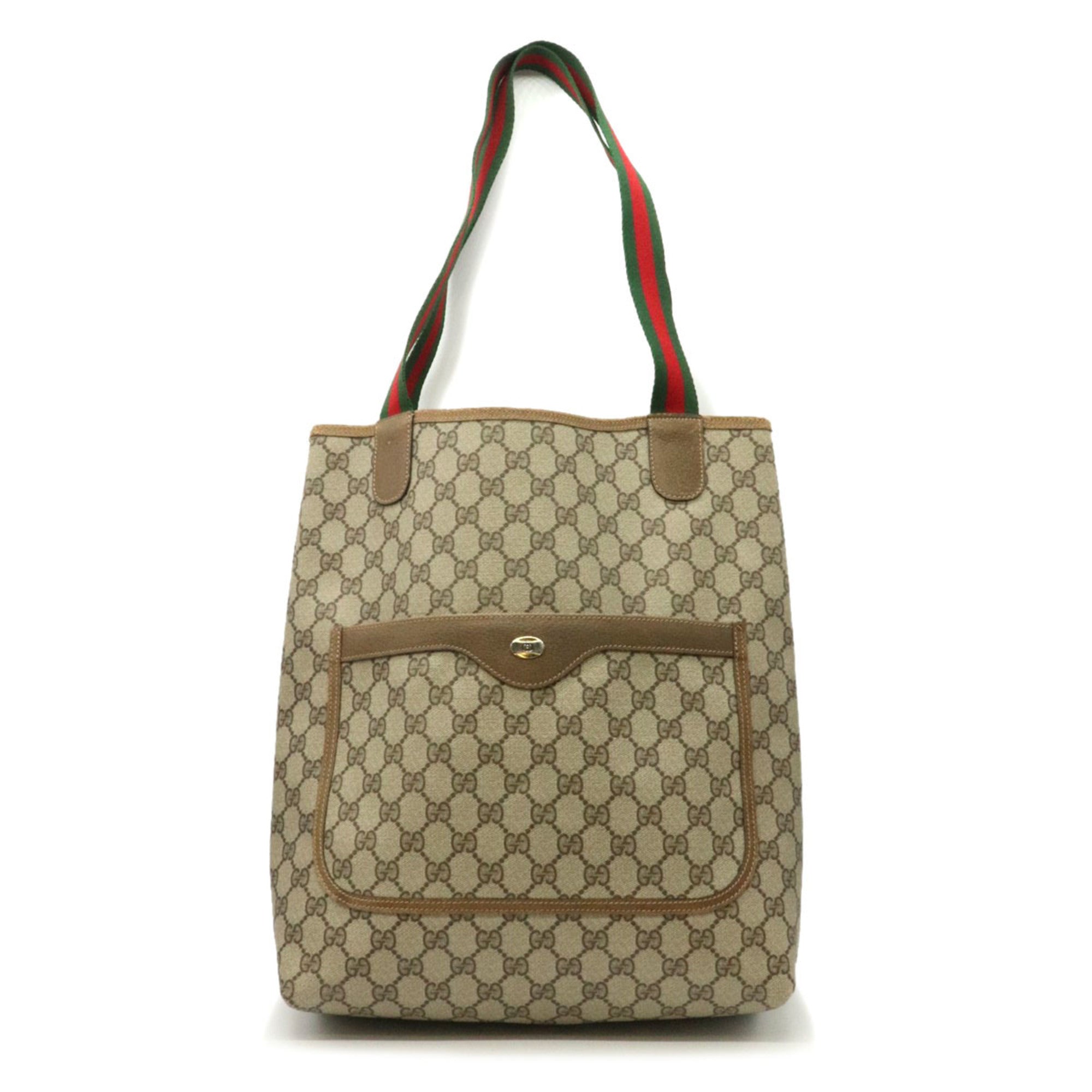Gucci Beige Gg Supreme Shoulder Bag Tote Bag (Pre-Owned)