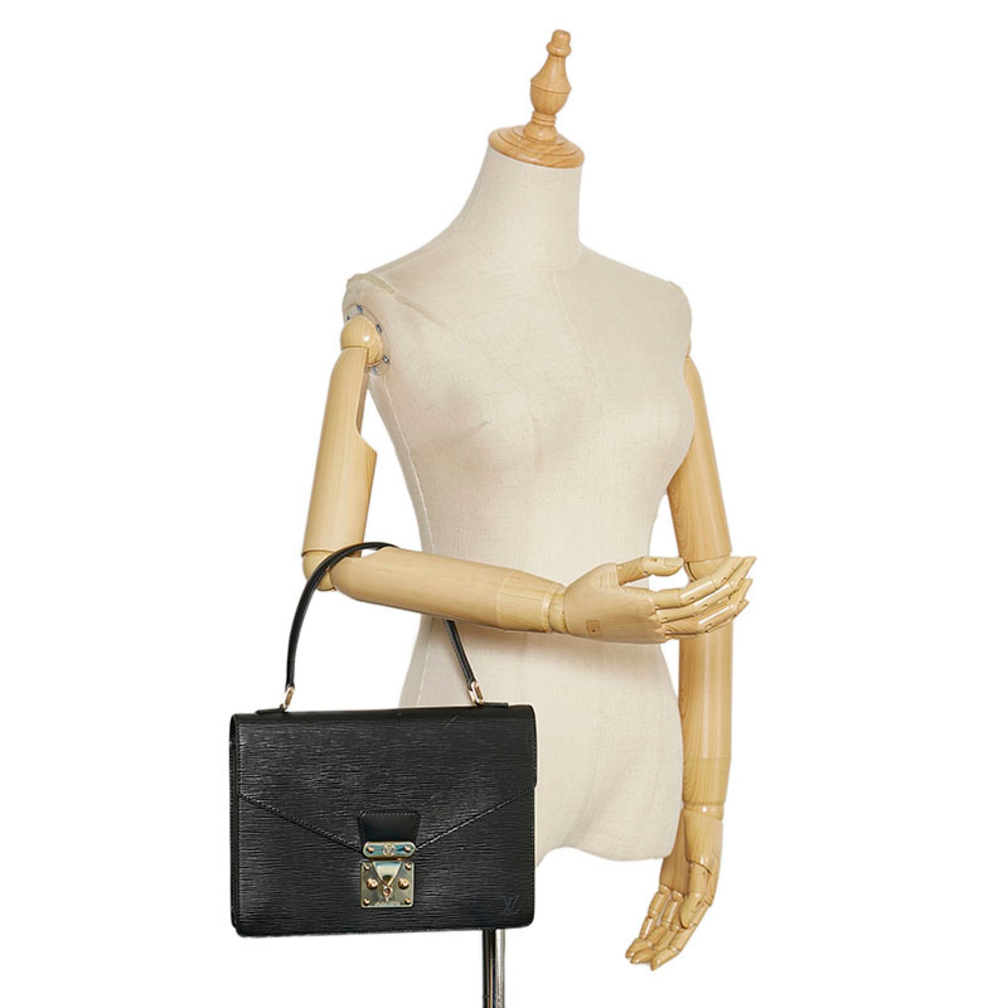 Louis Vuitton Black Noir Leather Handbag (Pre-Owned)