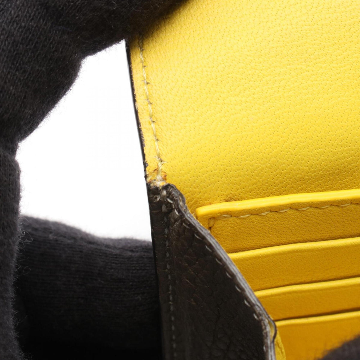 Celine Gray Yellow Leather Long Wallet (Bi-Fold) (Pre-Owned)