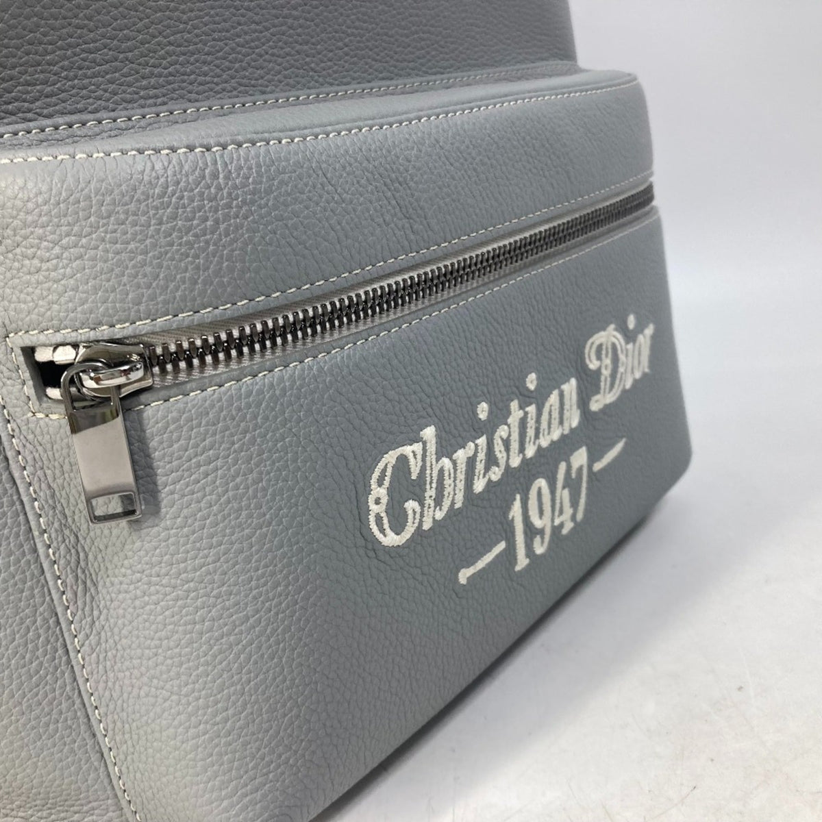 Christian Dior Gray Leather Backpack (Pre-Owned)