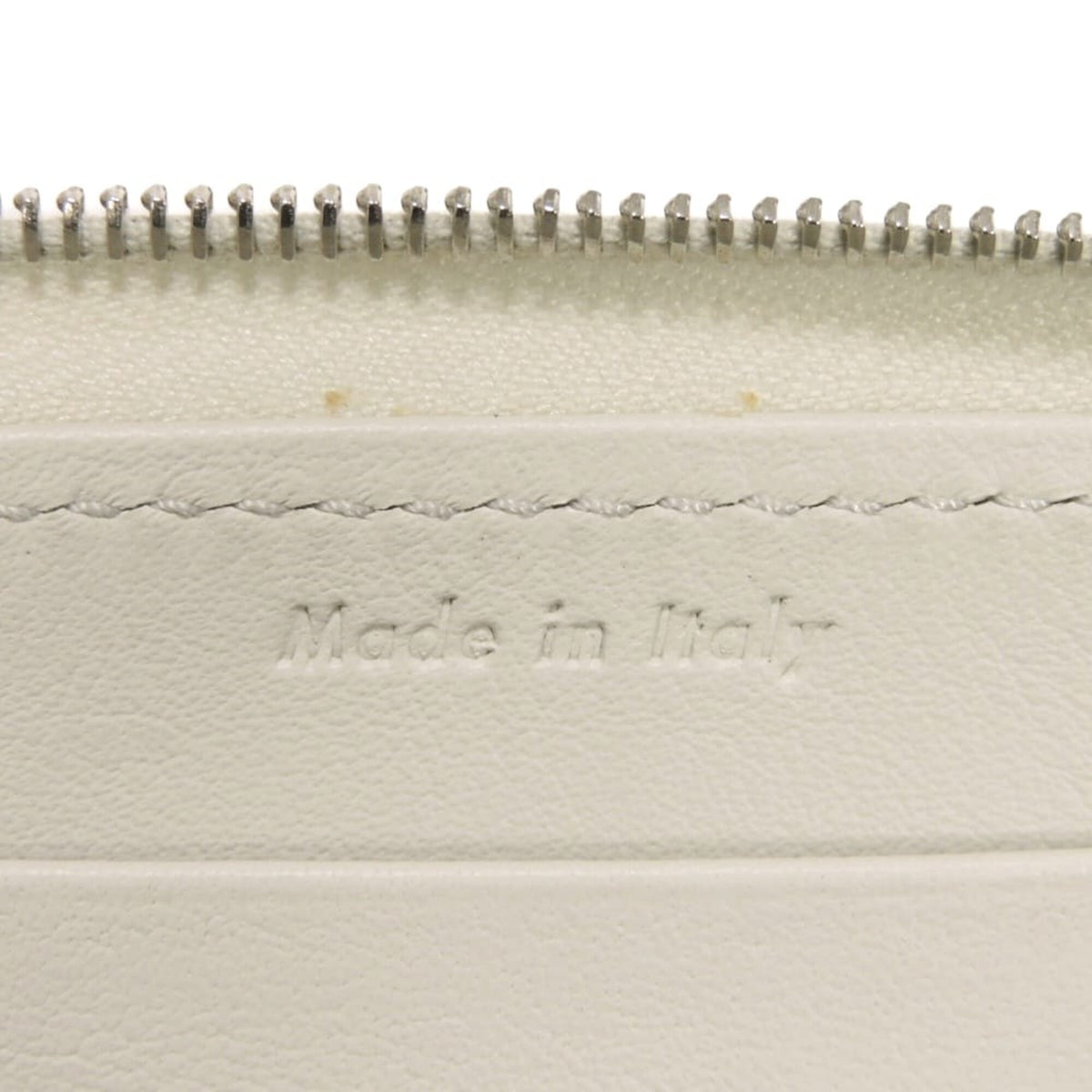 Celine Gray White Leather Long Wallet (Bi-Fold) (Pre-Owned)