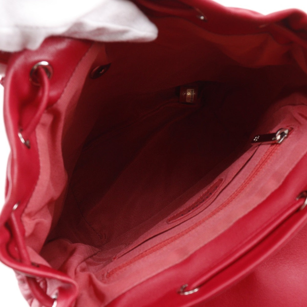 Chanel Matelasse Red Color Leather Backpack (Pre-Owned)