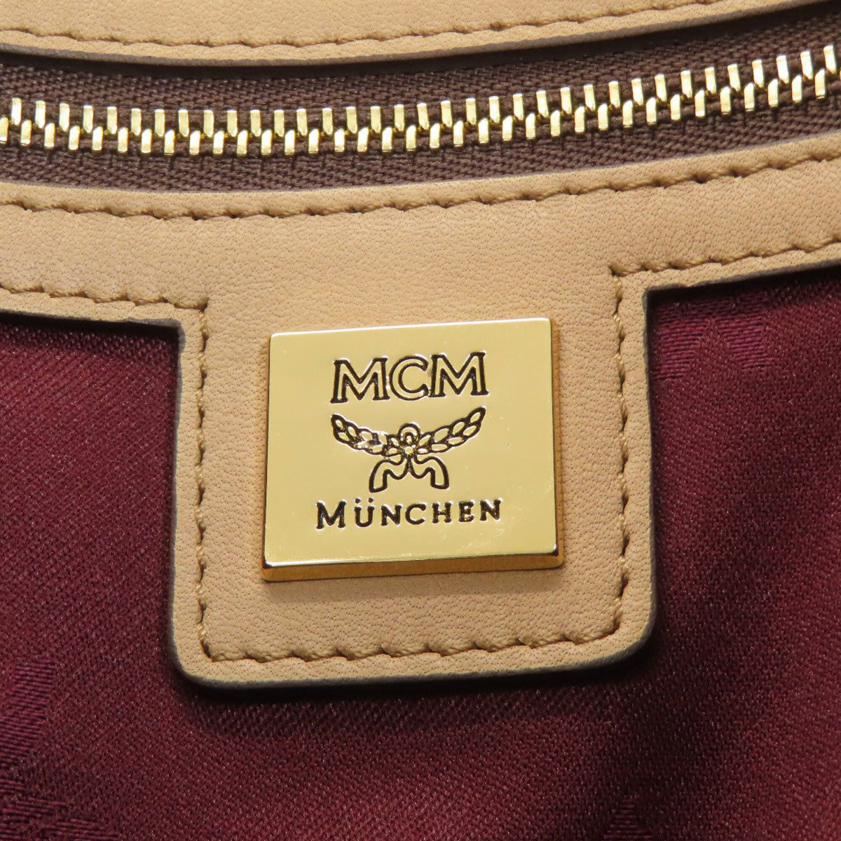 Mcm Beige Dark Brown Pvc Tote Bag (Pre-Owned)