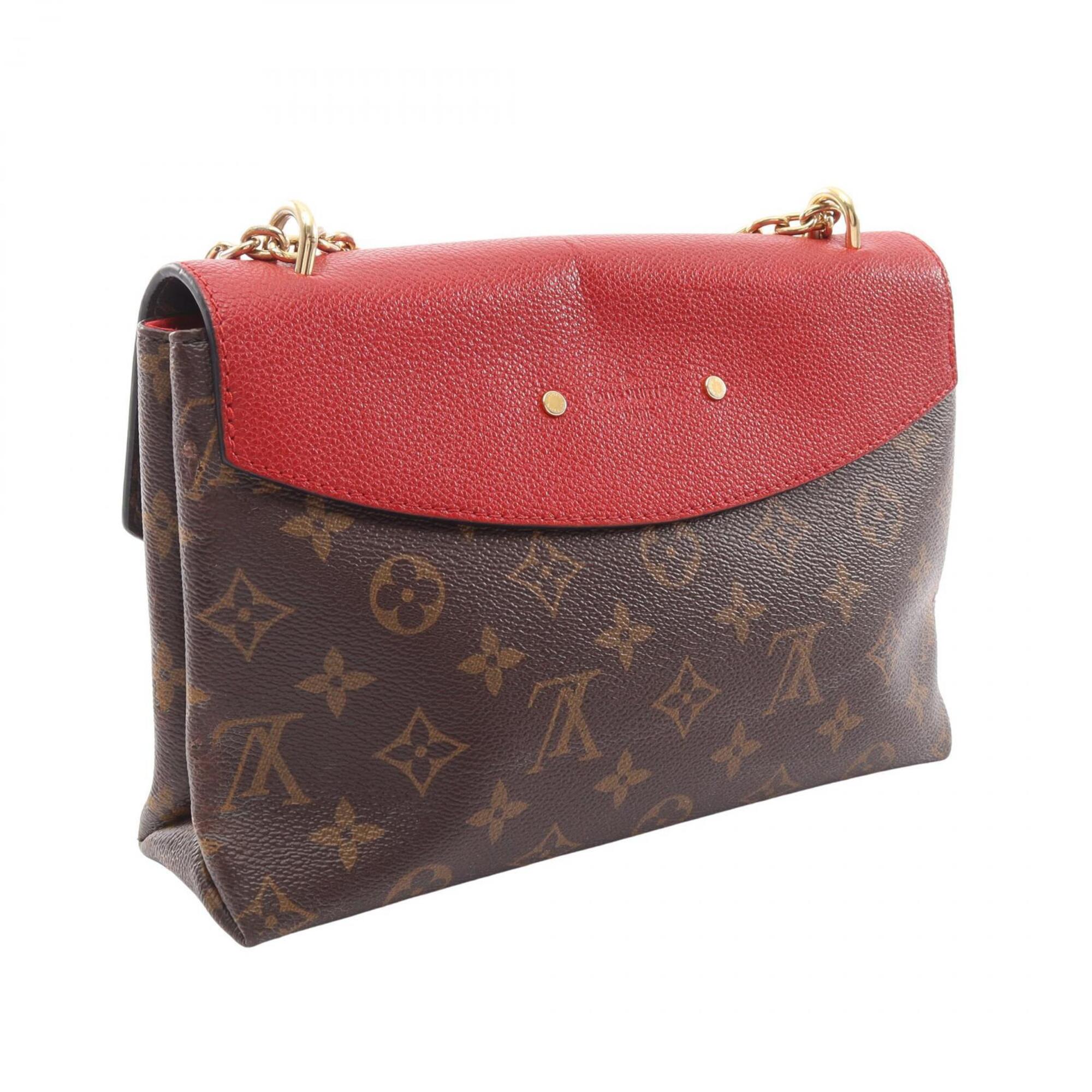 Louis Vuitton Brown Cerise Monogram Red Color Monogram Leather Handbag Shoulder Bag (Pre-Owned)