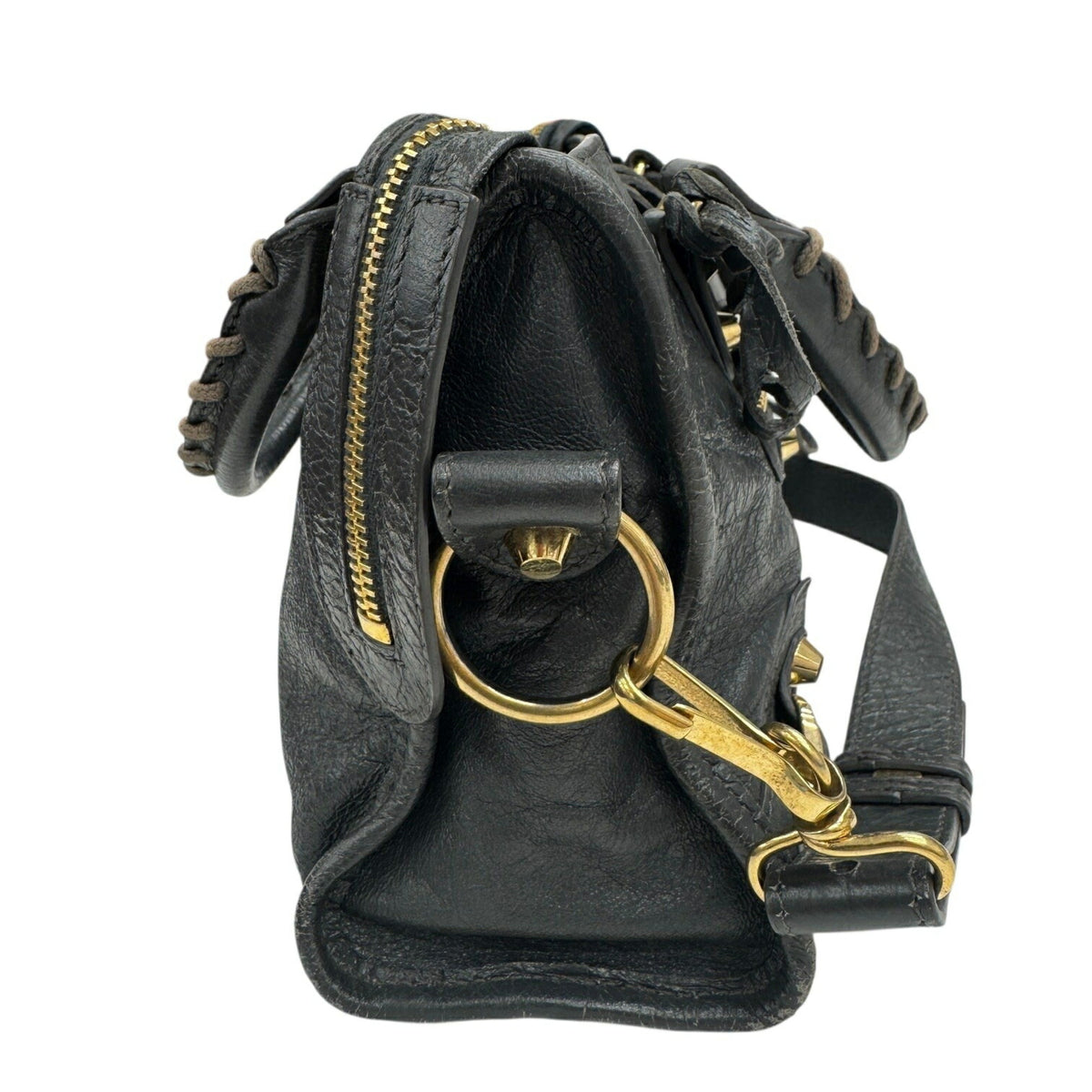 Balenciaga Gray Leather Handbag Shoulder Bag (Pre-Owned)
