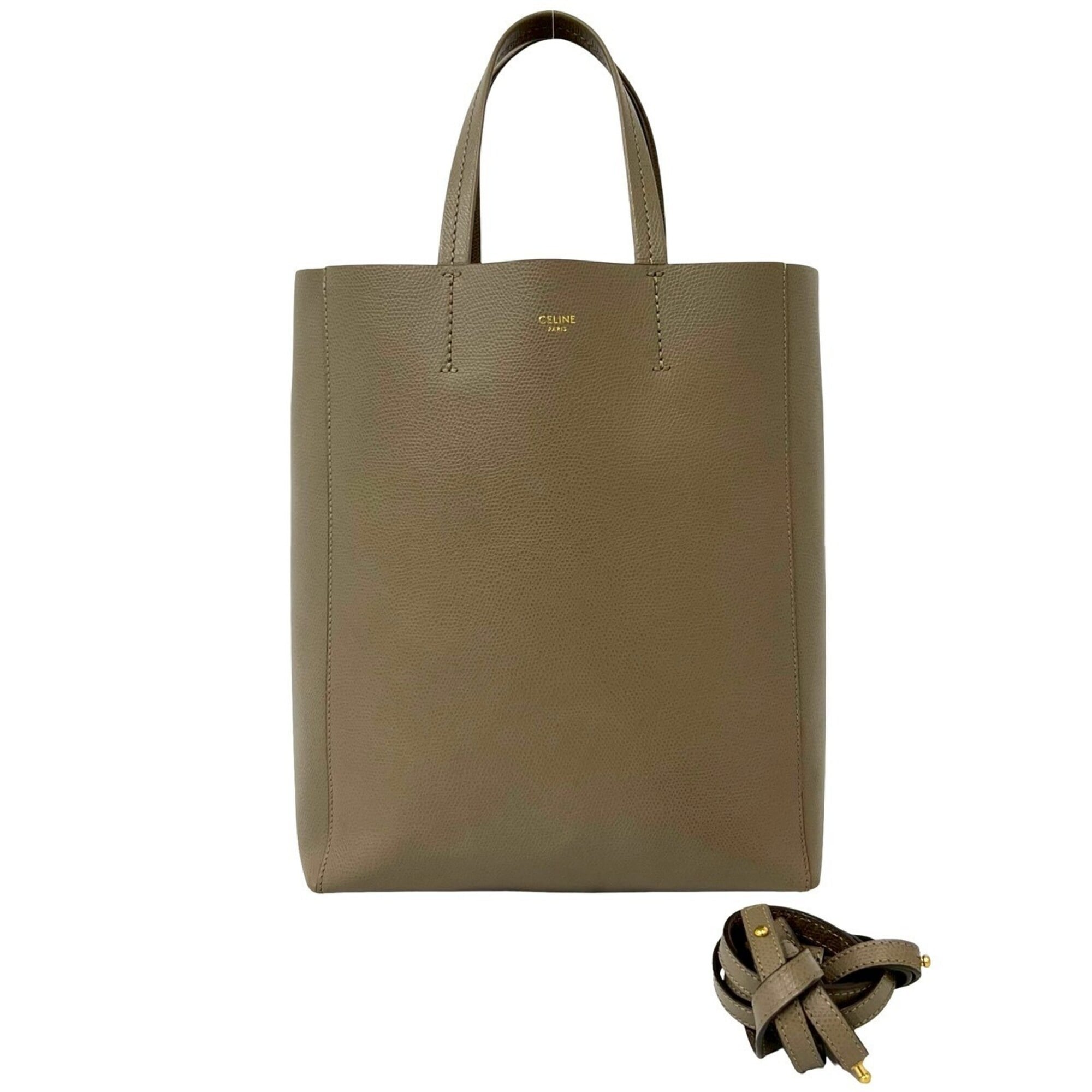 Celine Beige Leather Handbag Shoulder Bag (Pre-Owned)
