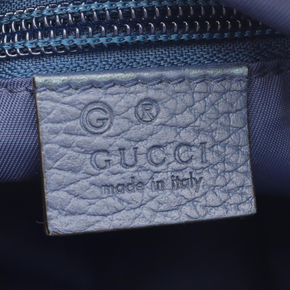 Gucci Blue Nylon Leather Handbag Shoulder Bag (Pre-Owned)