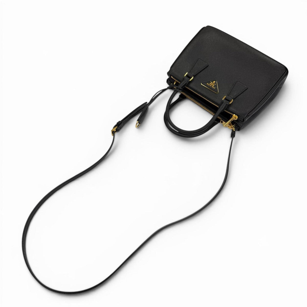 Prada Black Leather Handbag Shoulder Bag (Pre-Owned)