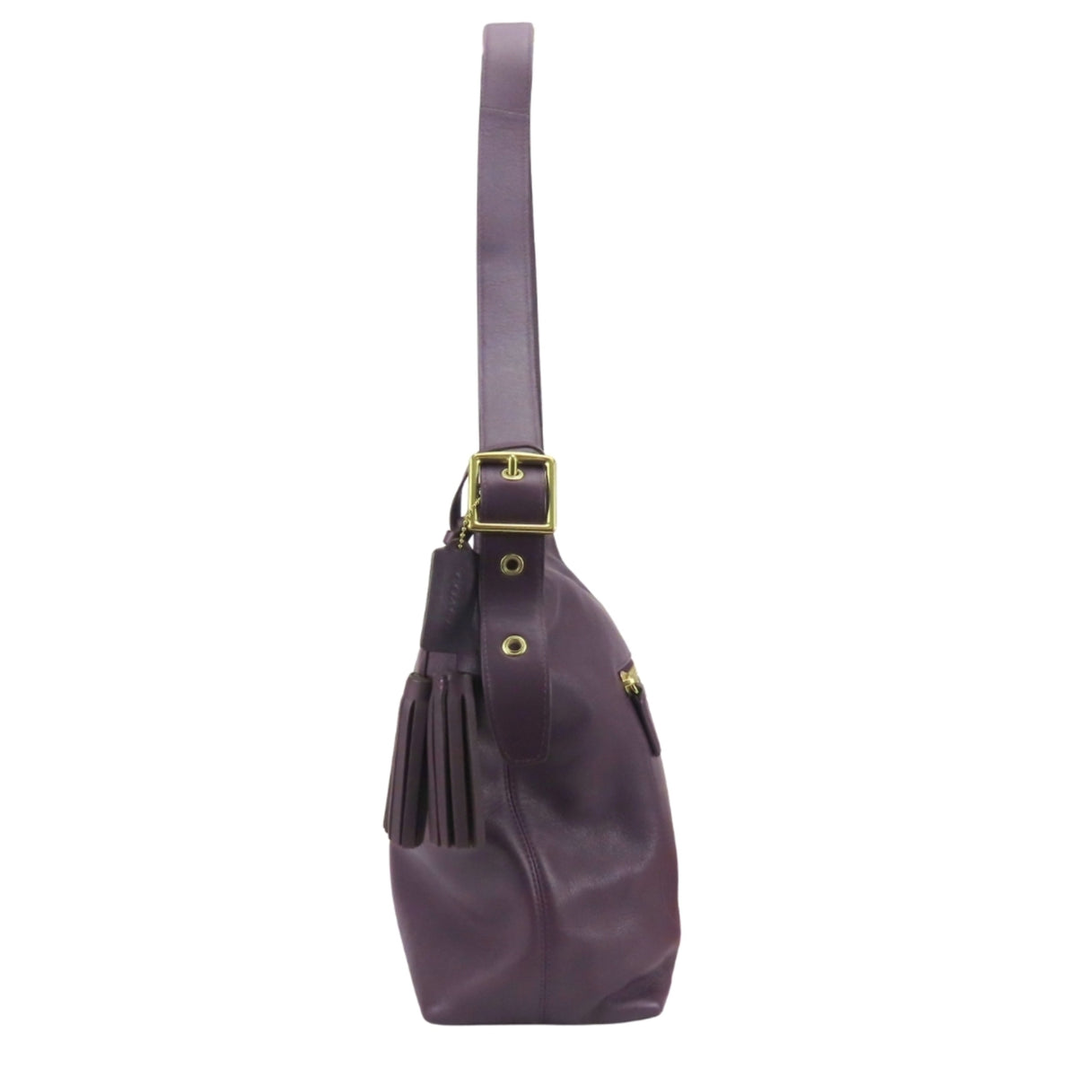 Coach Dark Purple Leather Shoulder Bag (Pre-Owned)