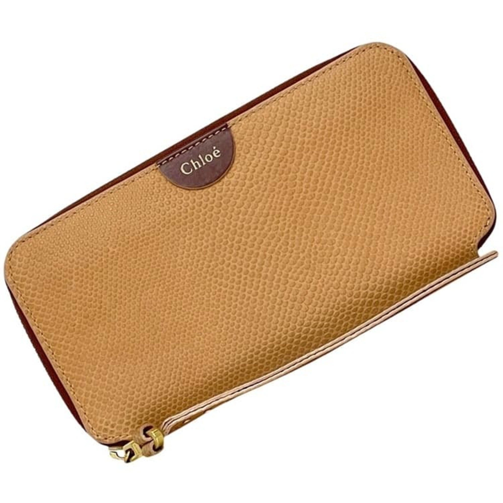 Chloé Beige Leather Long Wallet (Bi-Fold) (Pre-Owned)