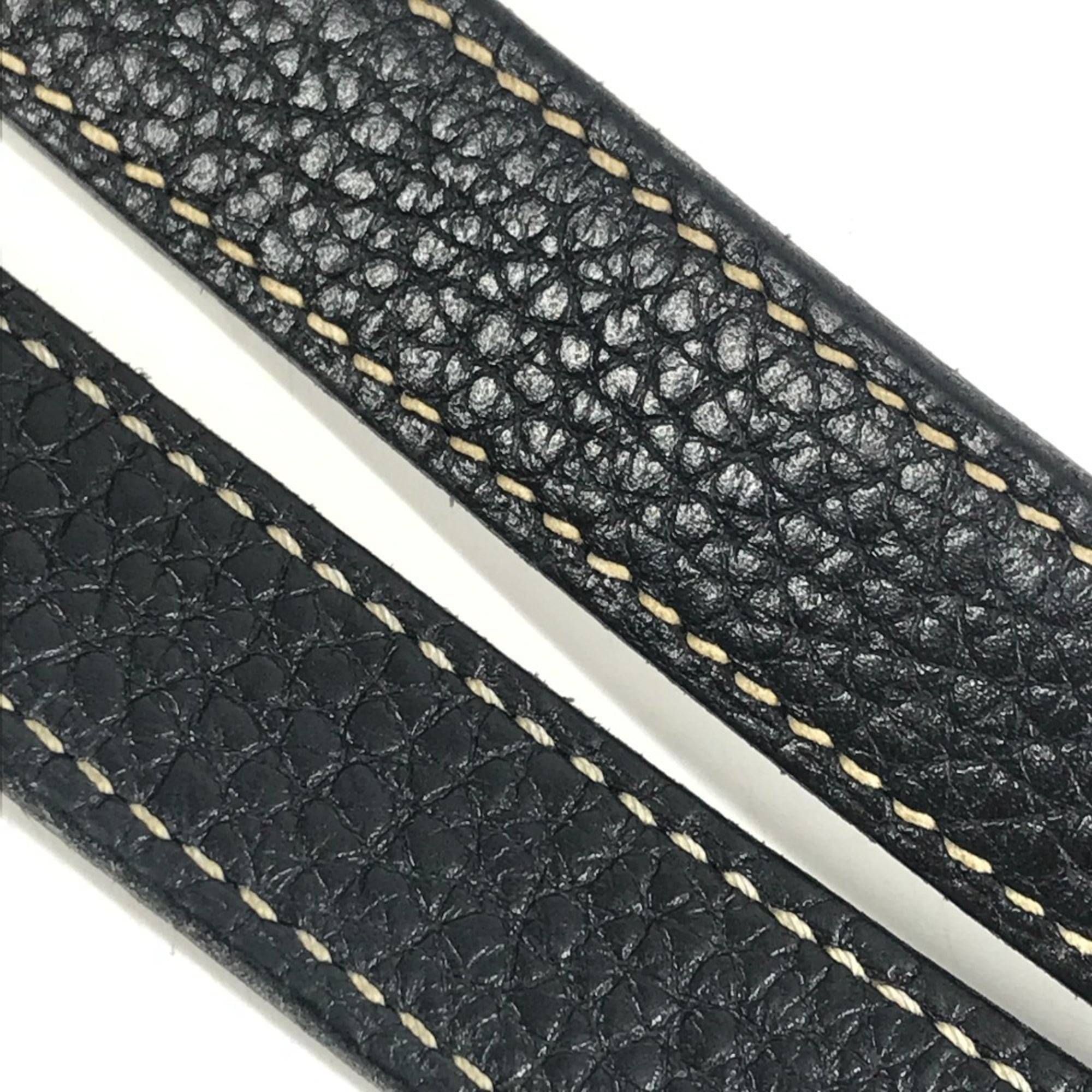 Hermes Black Leather Shoulder Bag Tote Bag (Pre-Owned)