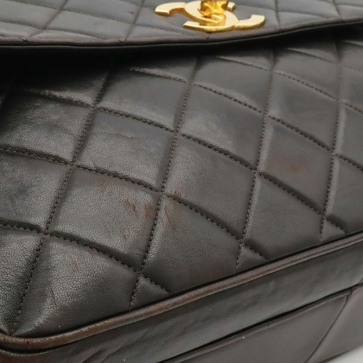 Chanel Matelasse Black Leather Shoulder Bag Tote Bag (Pre-Owned)