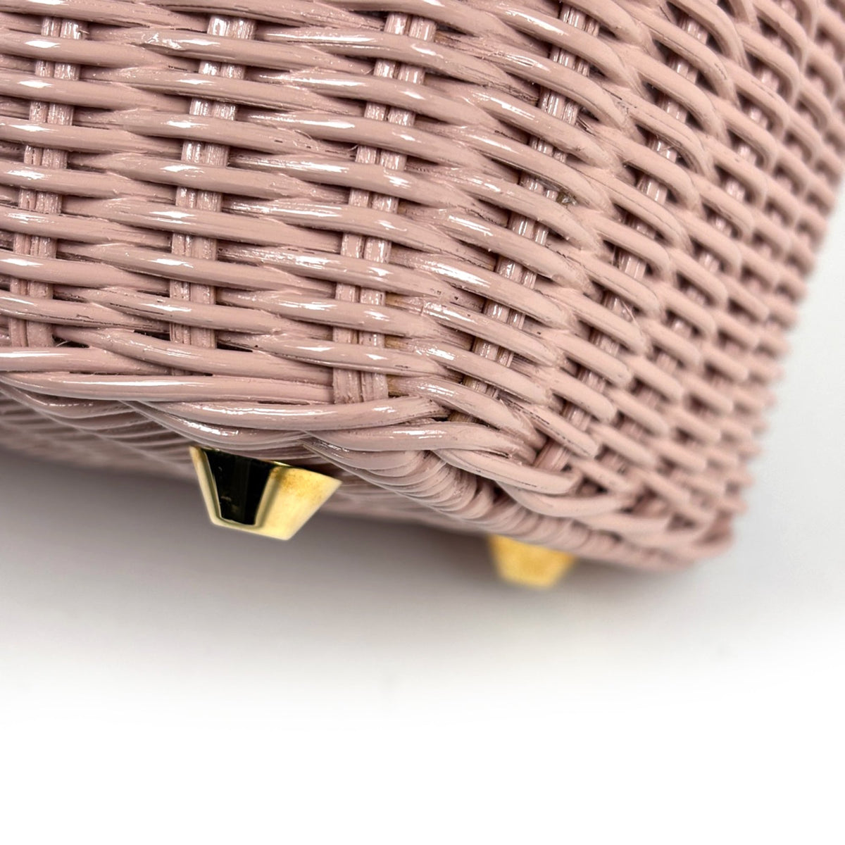 Prada Pink Canvas Basket Handbag (Pre-Owned)