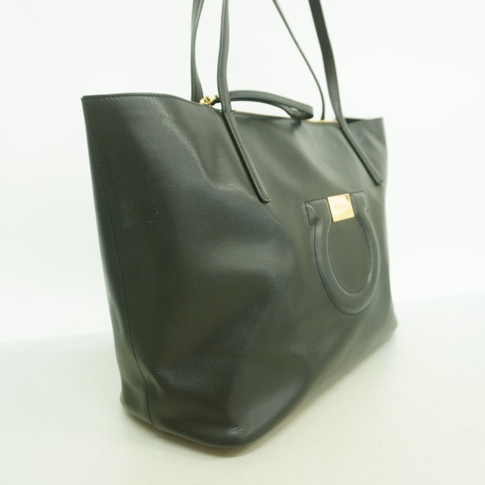 Salvatore Ferragamo Black Leather Tote Bag (Pre-Owned)