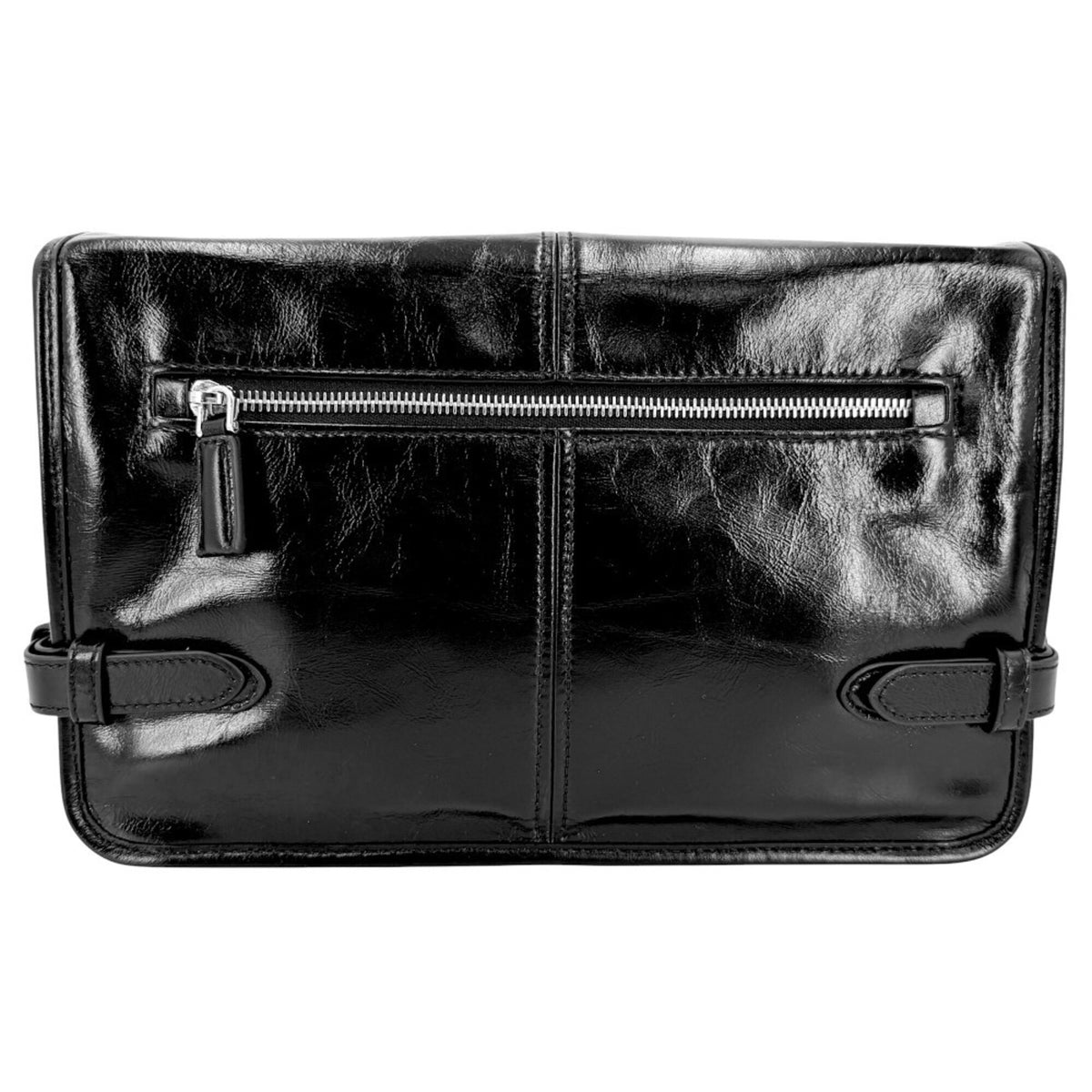 Prada Black White Leather Shoulder Bag (Pre-Owned)