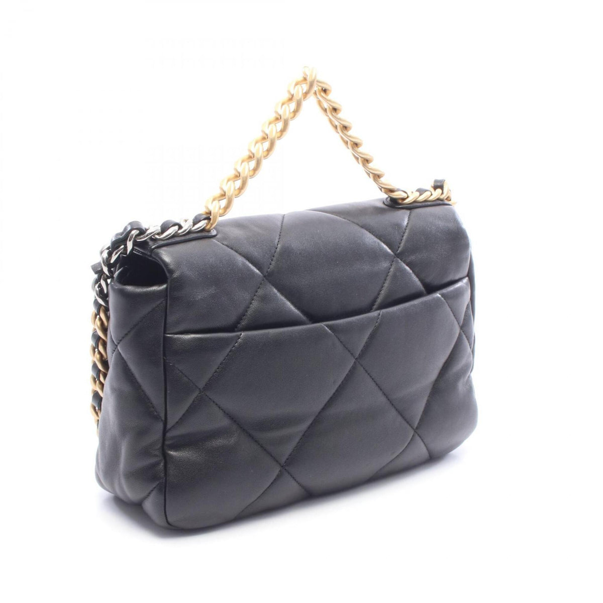 Chanel Black Leather Handbag Shoulder Bag (Pre-Owned)