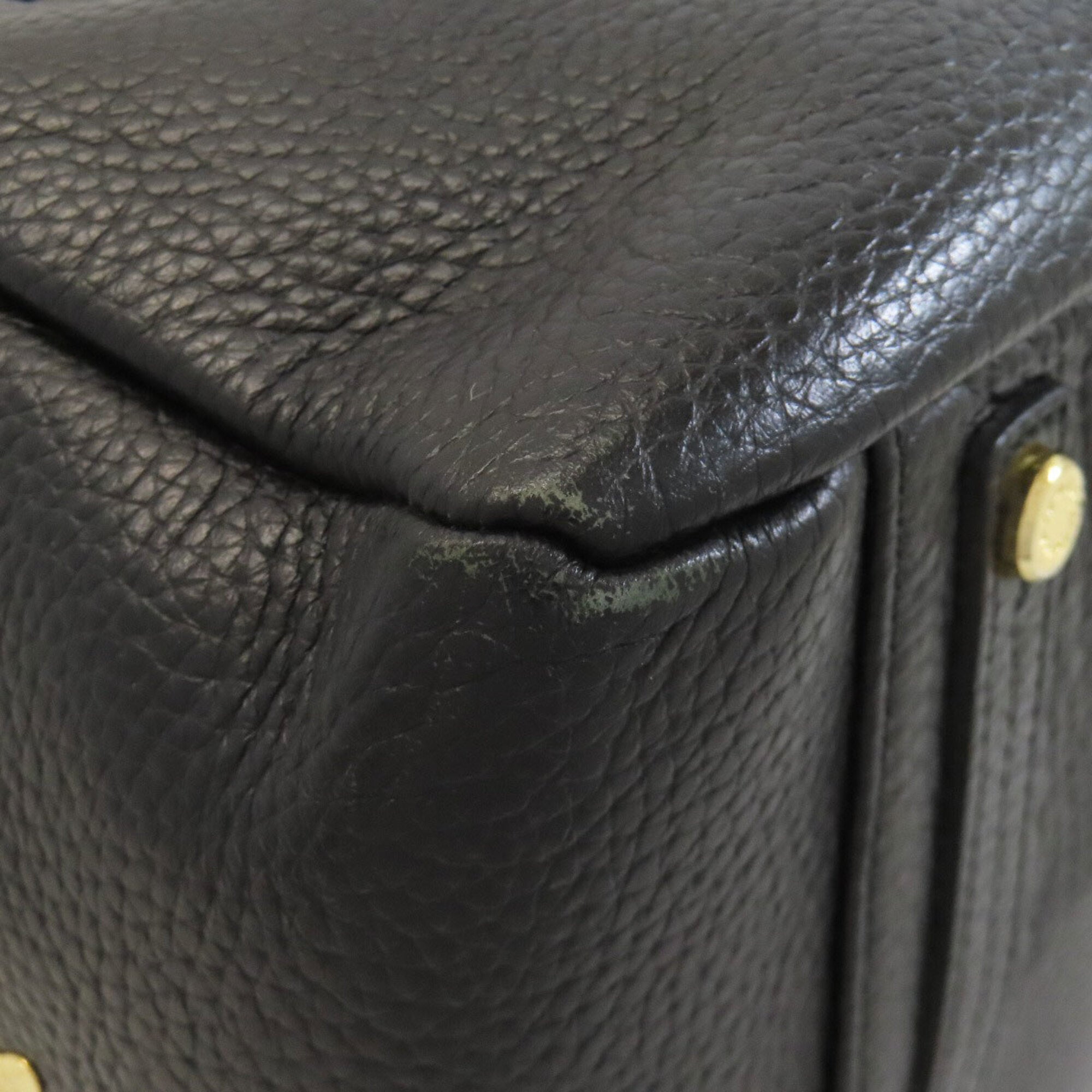 A.D.M.J Black Leather Handbag (Pre-Owned)