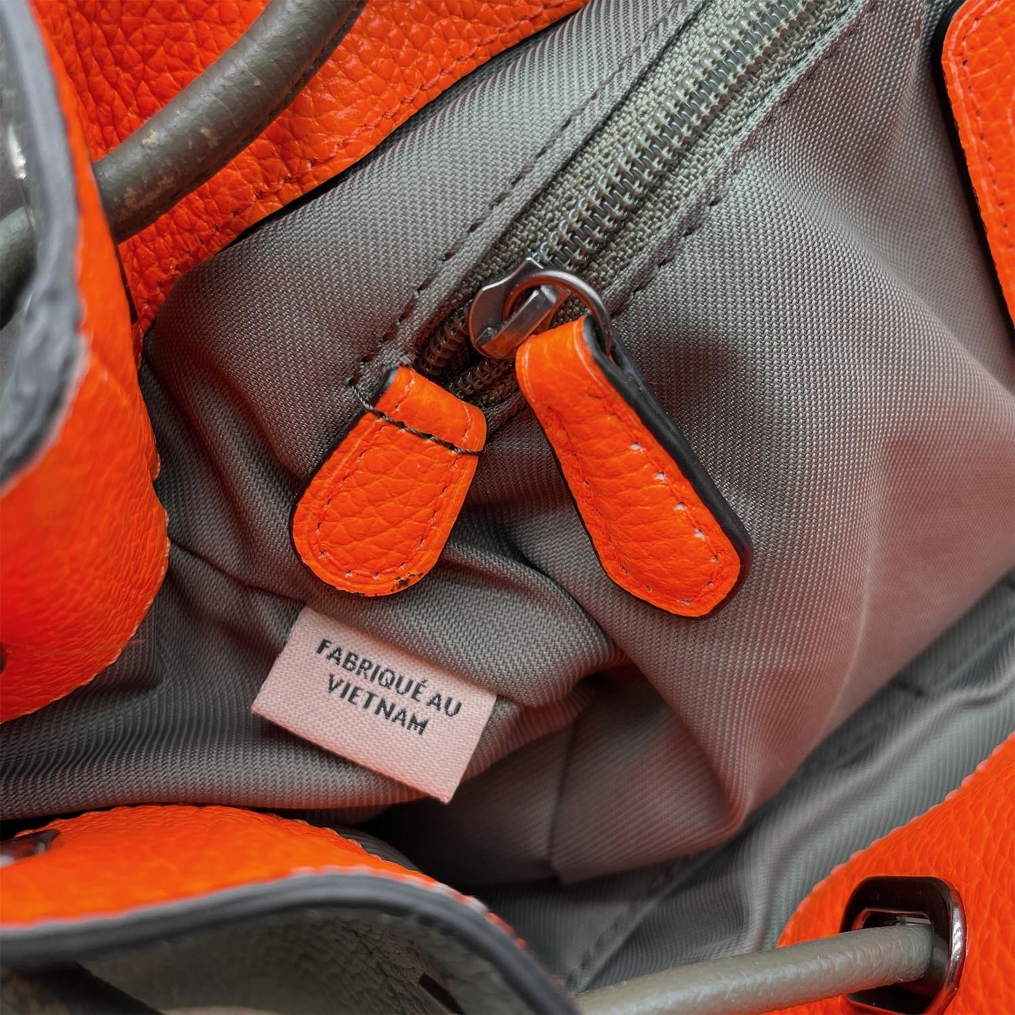 Coach Khaki Orange Leather Backpack (Pre-Owned)