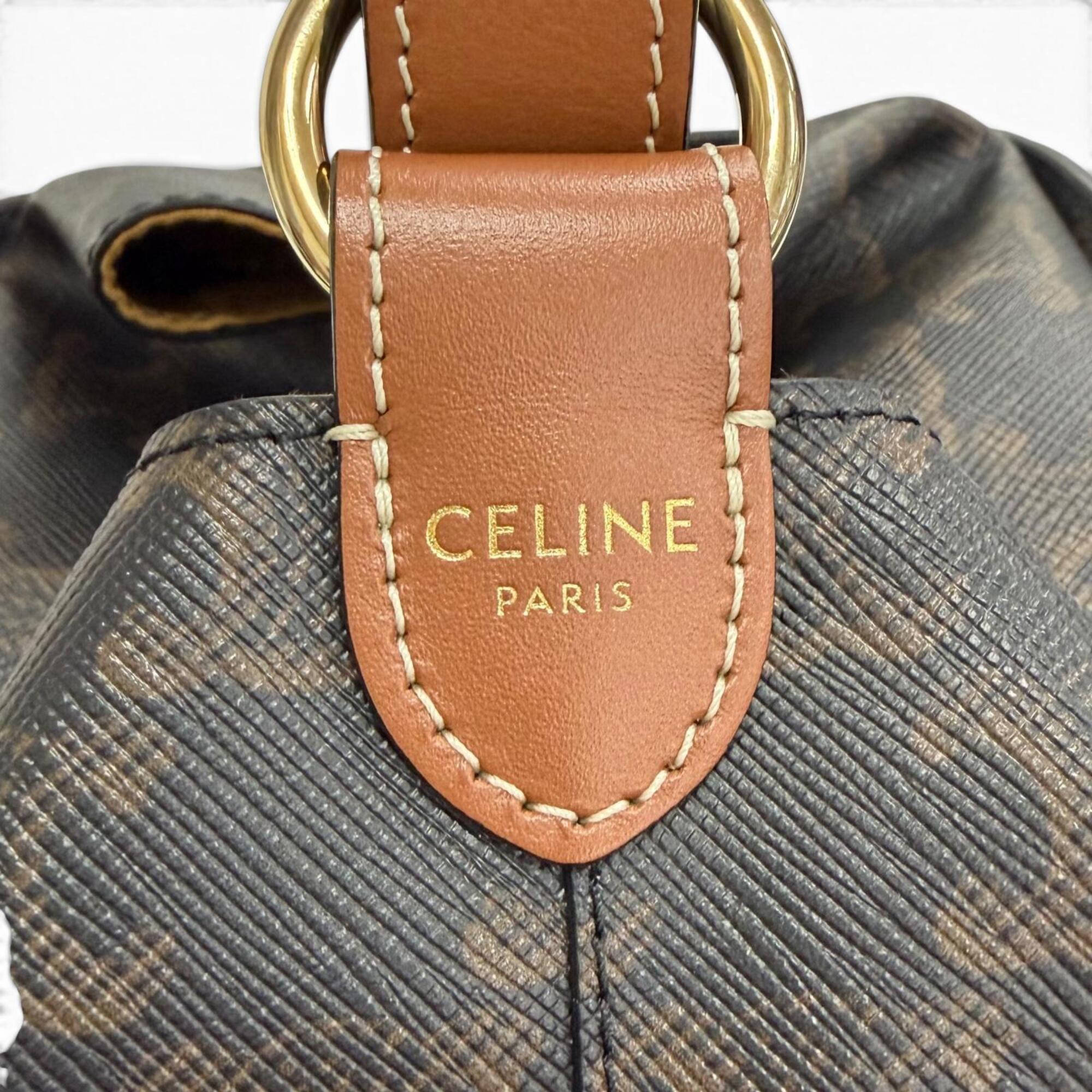 Celine Brown Canvas Handbag (Pre-Owned)