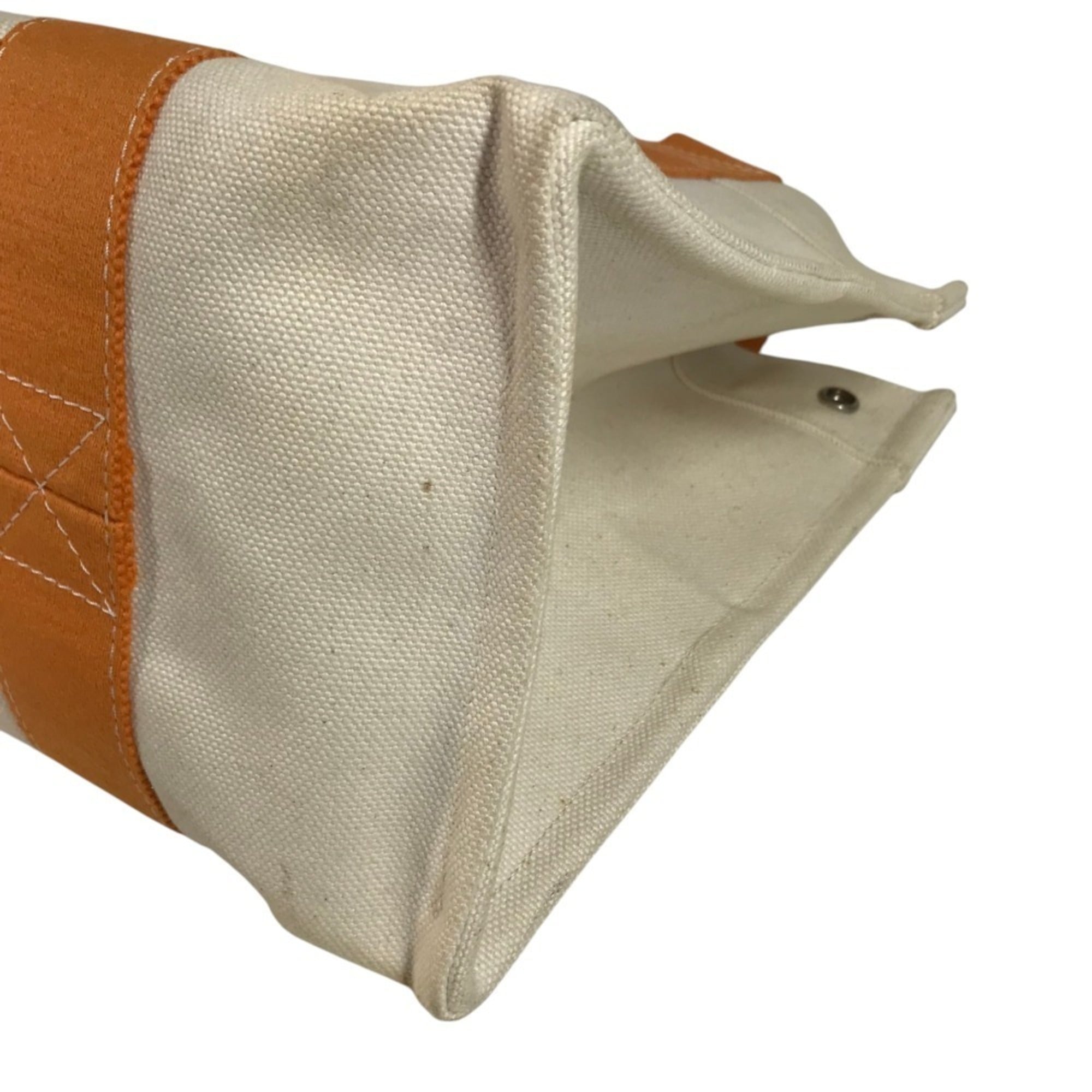 Hermes Ivory Orange Cotton Handbag Tote Bag (Pre-Owned)