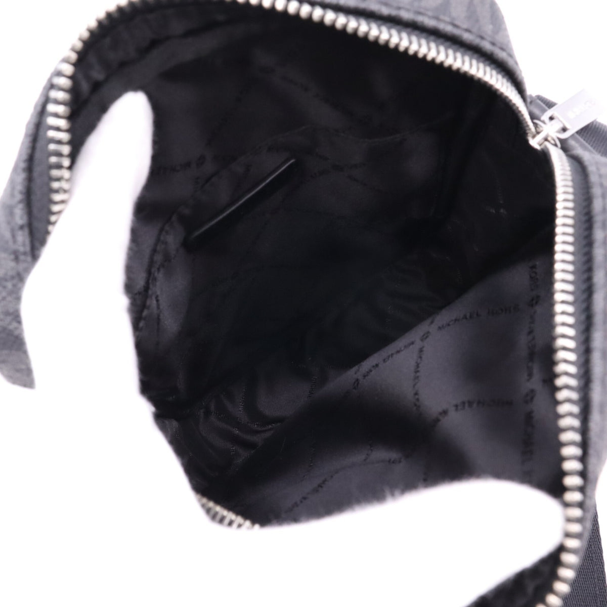 Michael Kors Black Gray Coated Canvas Shoulder Bag (Pre-Owned)