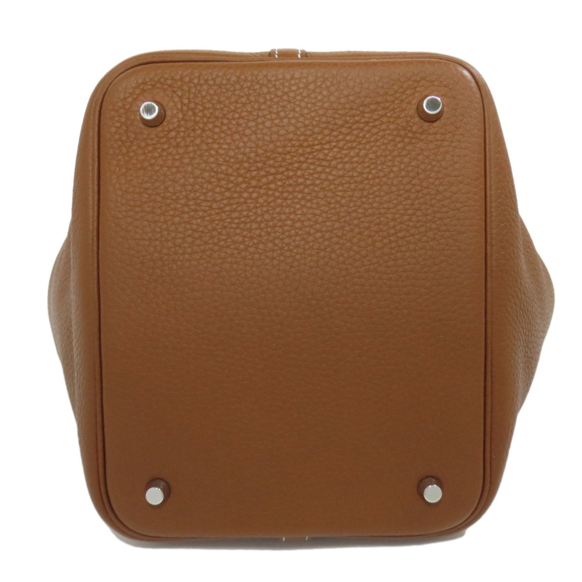 Hermes Brown Taurillon Clemence Leather Handbag (Pre-Owned)