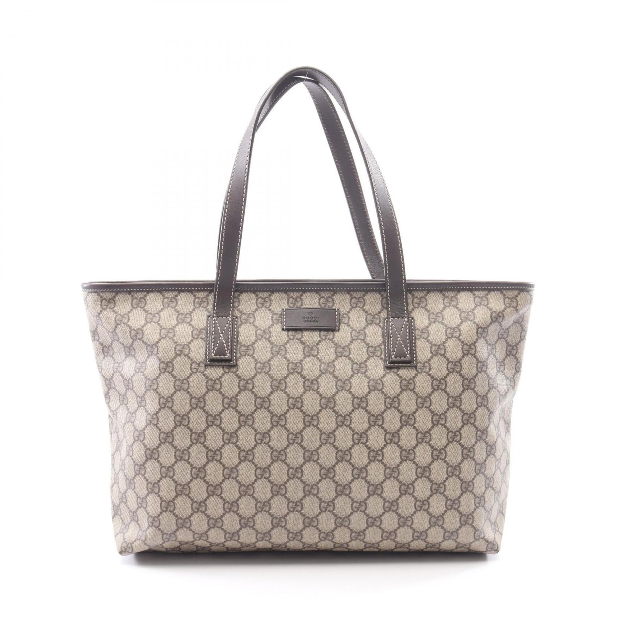 Gucci Beige Brown Pvc Leather Handbag Tote Bag (Pre-Owned)
