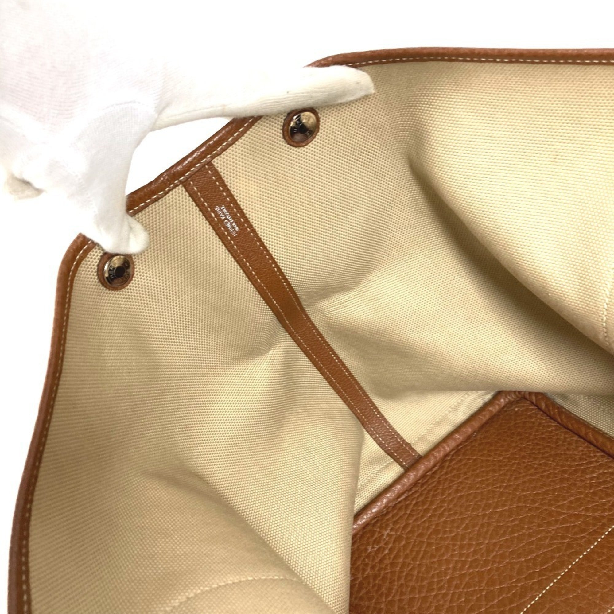 Hermes Beige Toile So H Boston Bag Shoulder Bag Tote Bag (Pre-Owned)