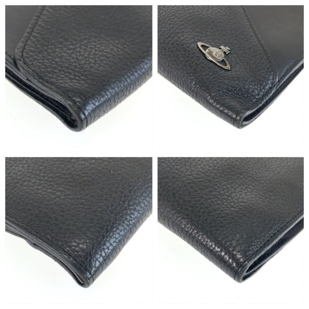 Vivienne Westwood Black Leather Clutch Bag (Pre-Owned)