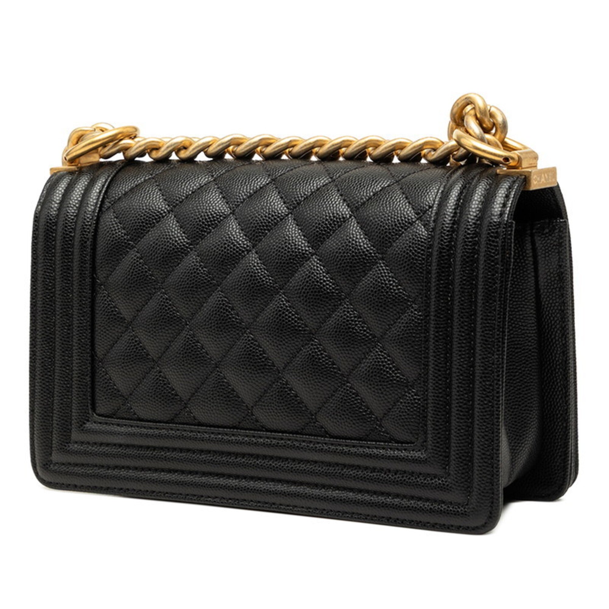 Chanel Black Grained Calfskin Shoulder Bag (Pre-Owned)